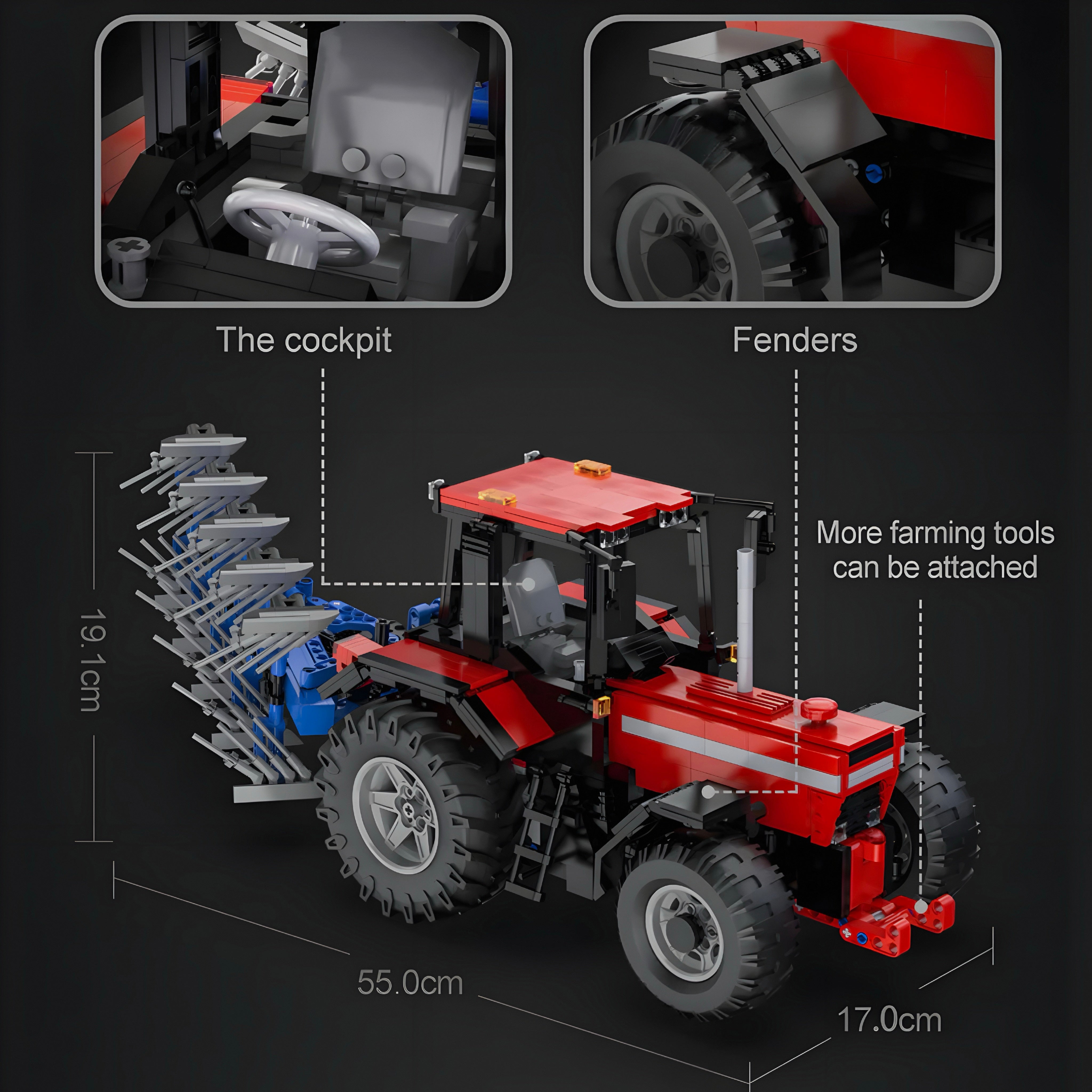 Remote Controlled Plowing Tractor | 1676pcs
