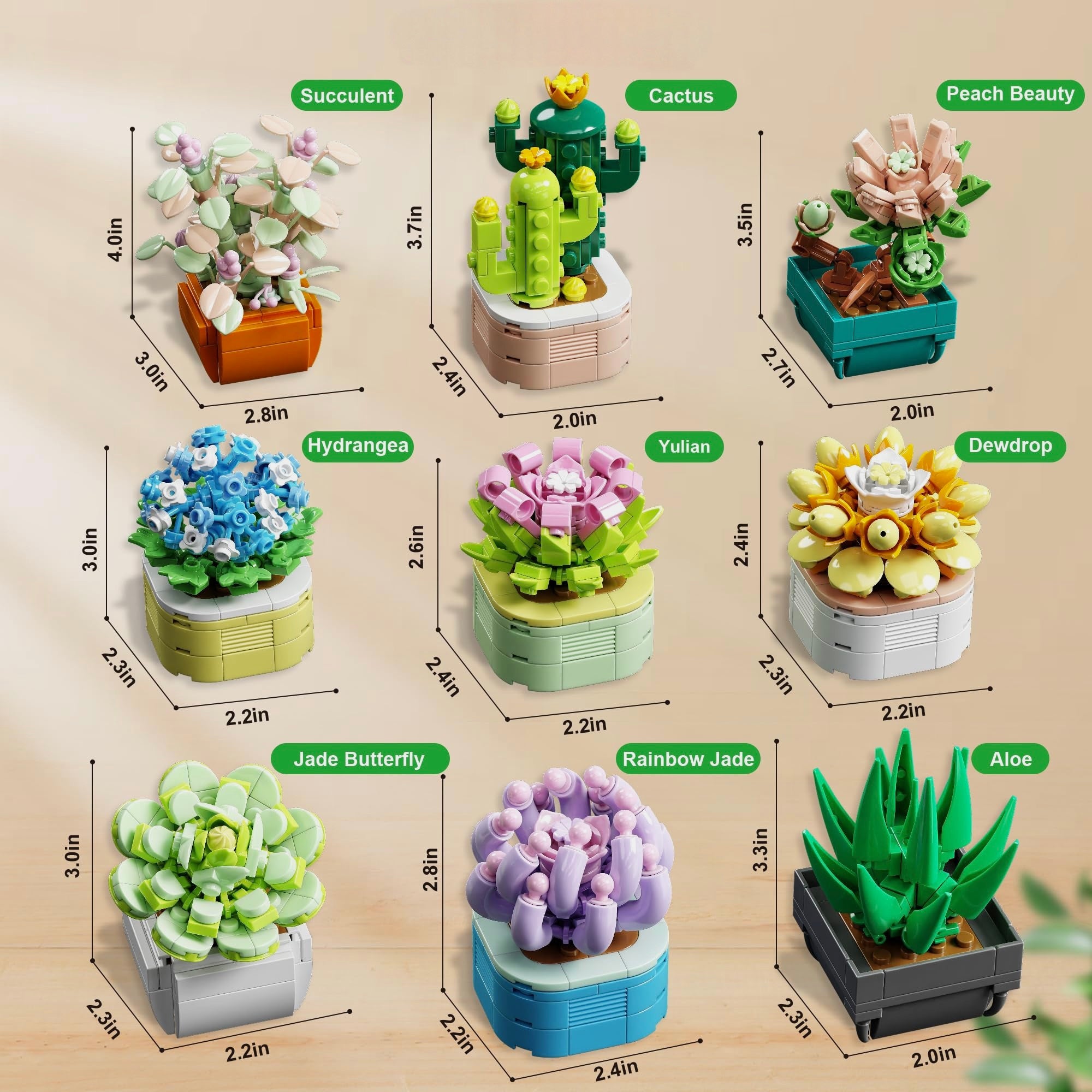 9 Plants Collection | 834pcs