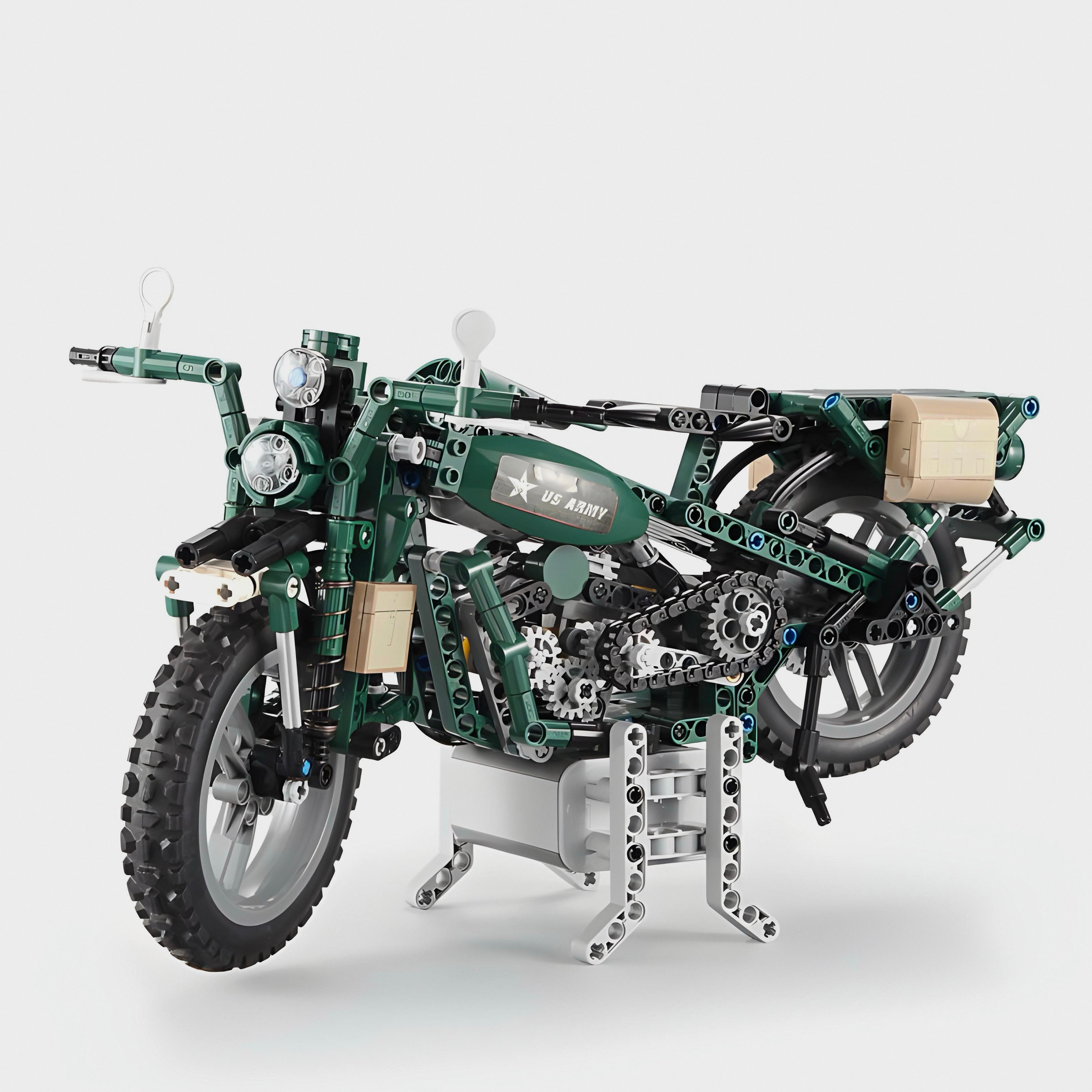 Electric WWII Motorcycle | 550pcs