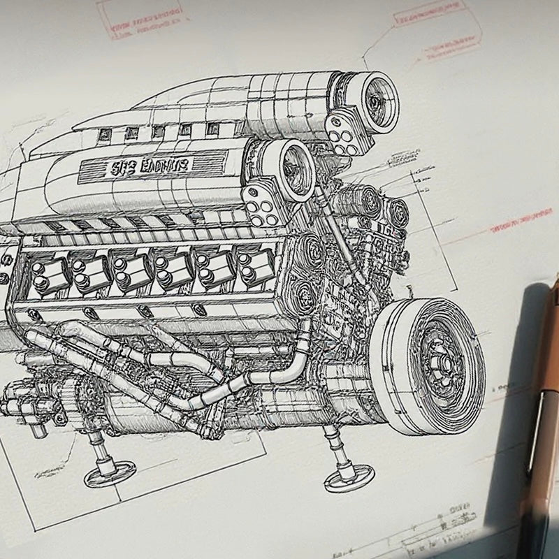Italian V12 Hypercar Engine | 1240pcs