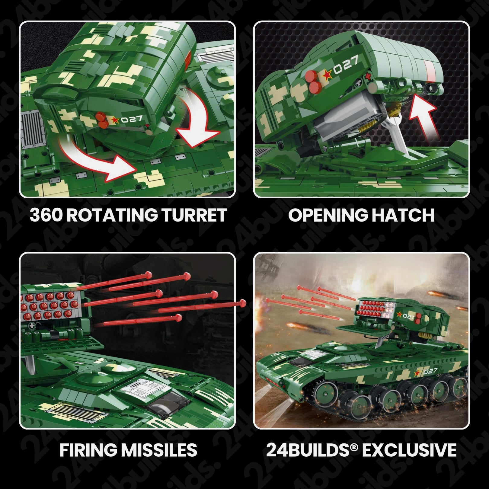 Remote Controlled Missile Tank | 1488pcs