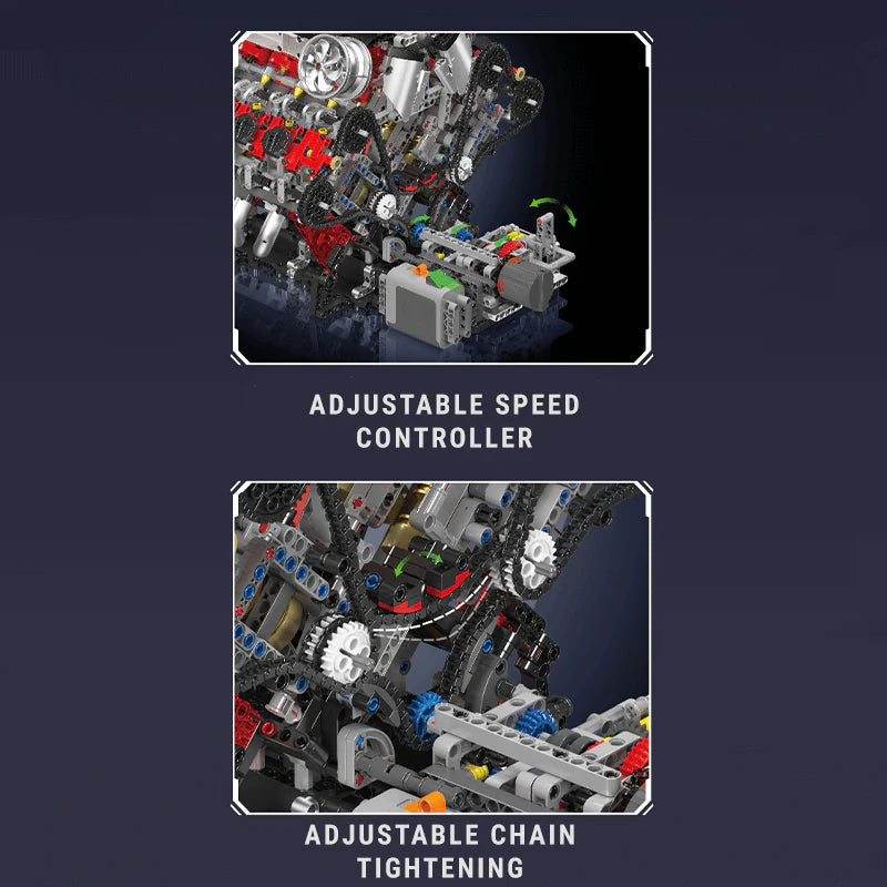 Motorised Italian V8 Engine | 2717pcs