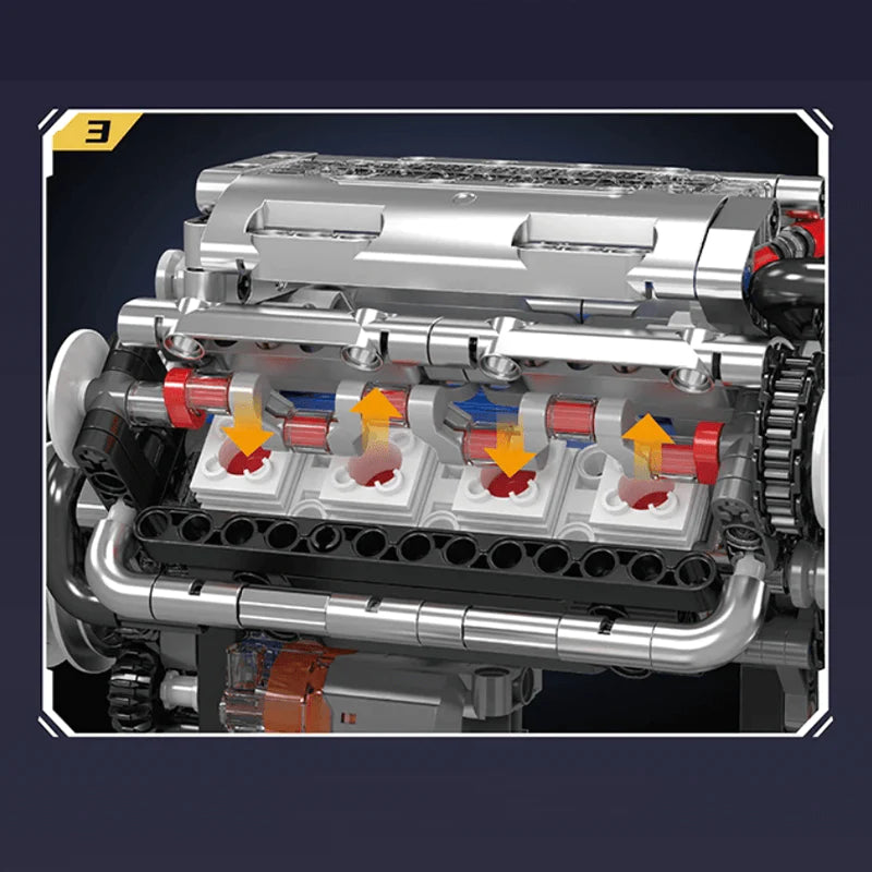 Motorised V8 Engine | 534pcs