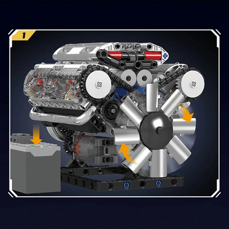 Motorised V8 Engine | 534pcs