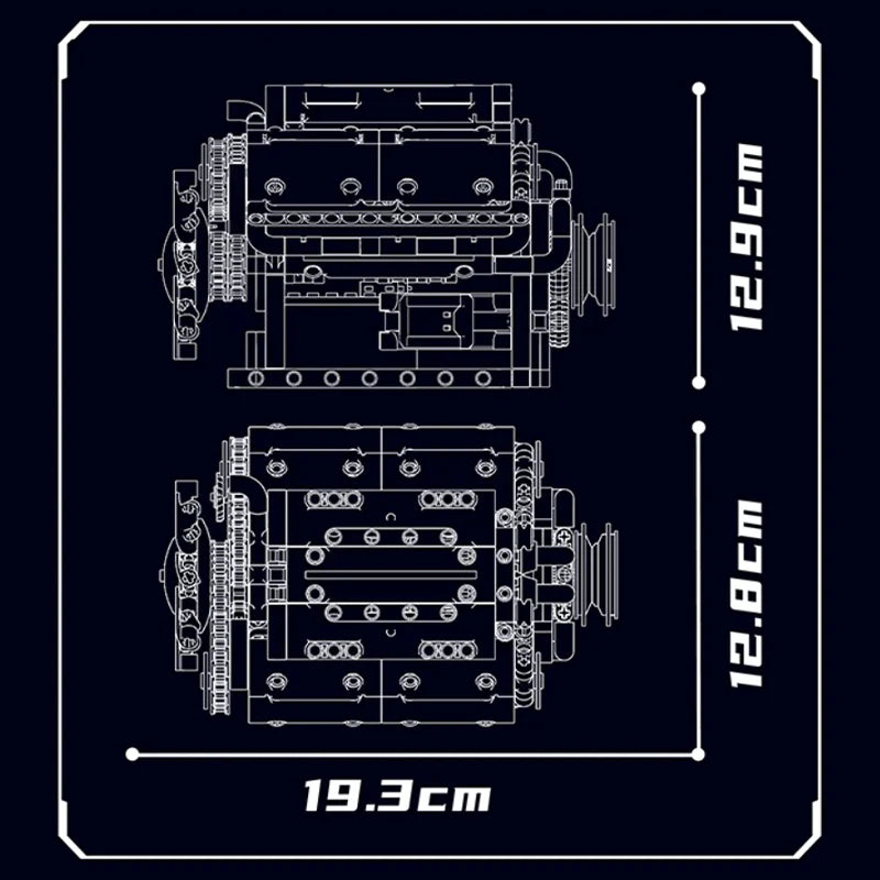 Motorised V8 Engine | 534pcs