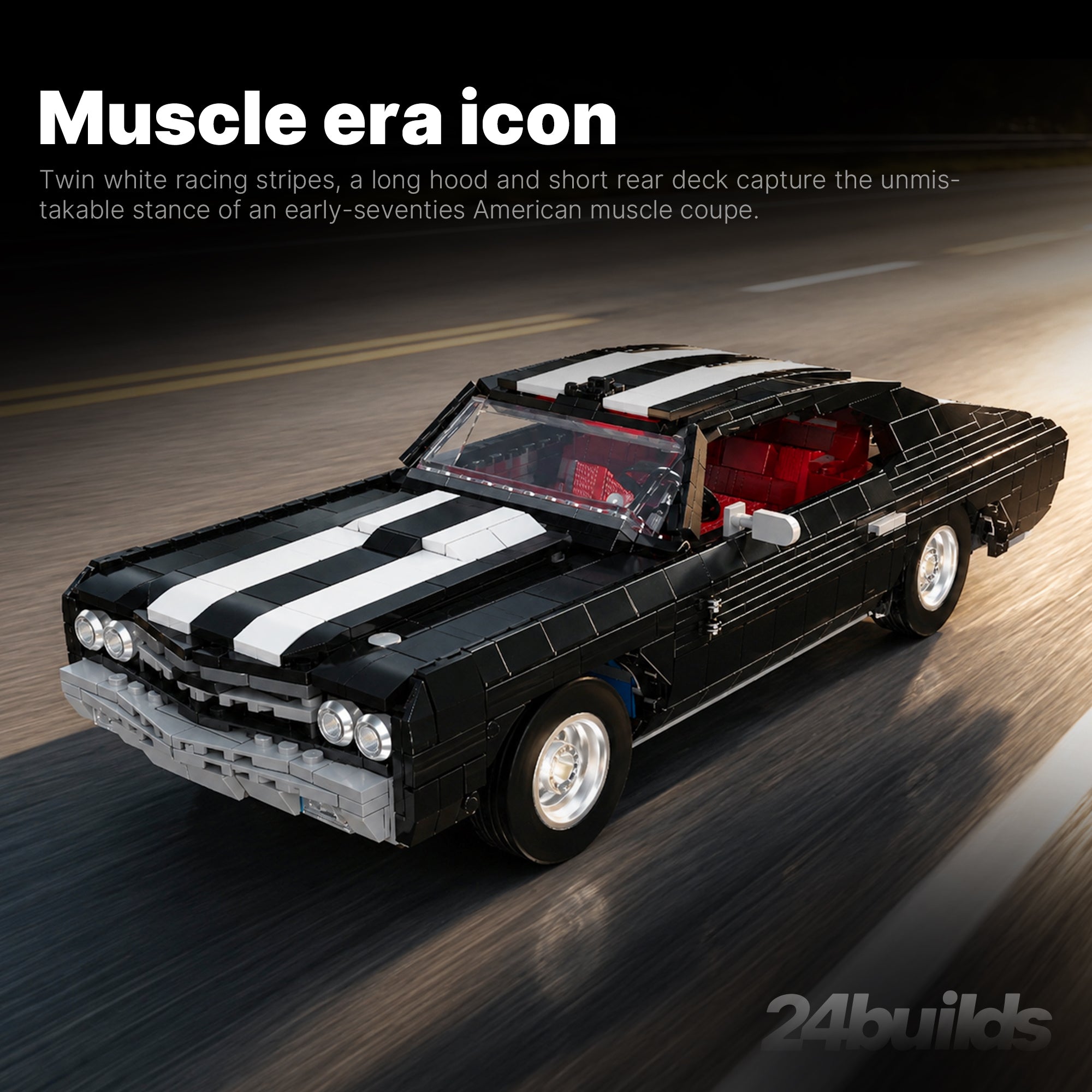Striped American Muscle Coupe