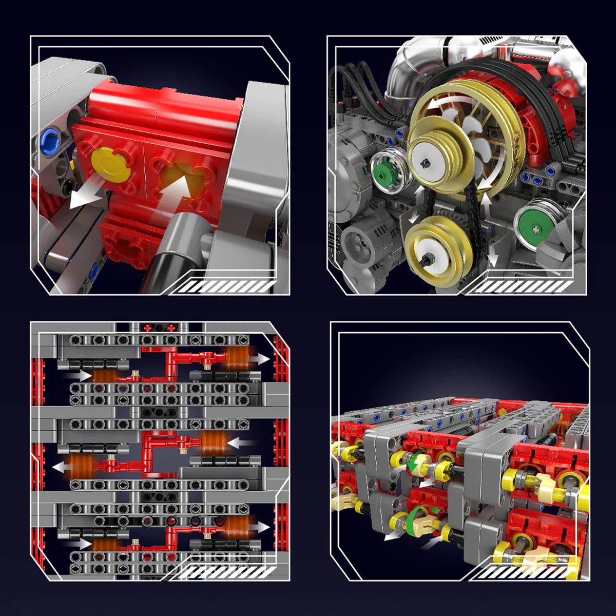 Motorised Flat 6 Engine | 2376pcs