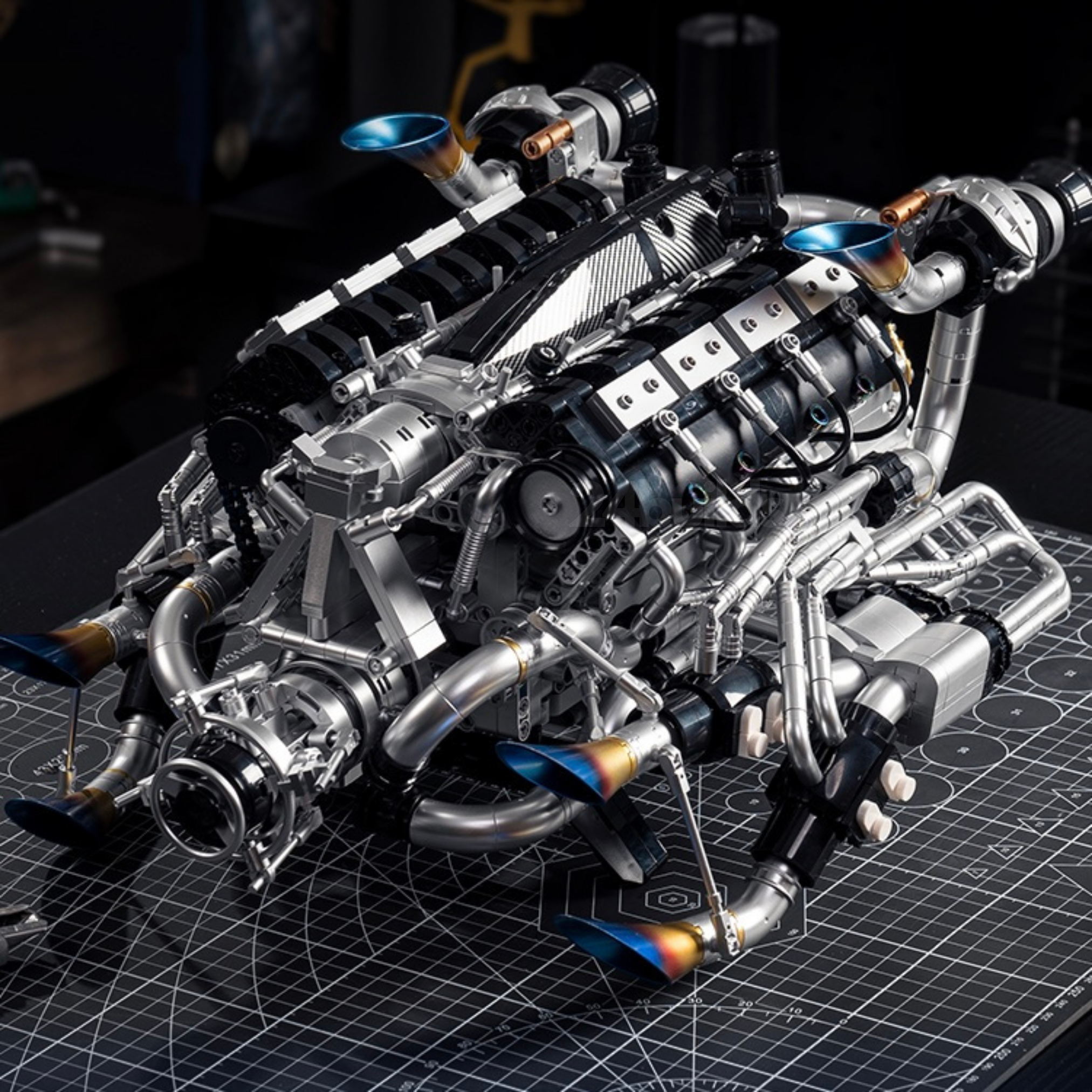 Burnt Blue V8 Performance Engine | 2774pcs