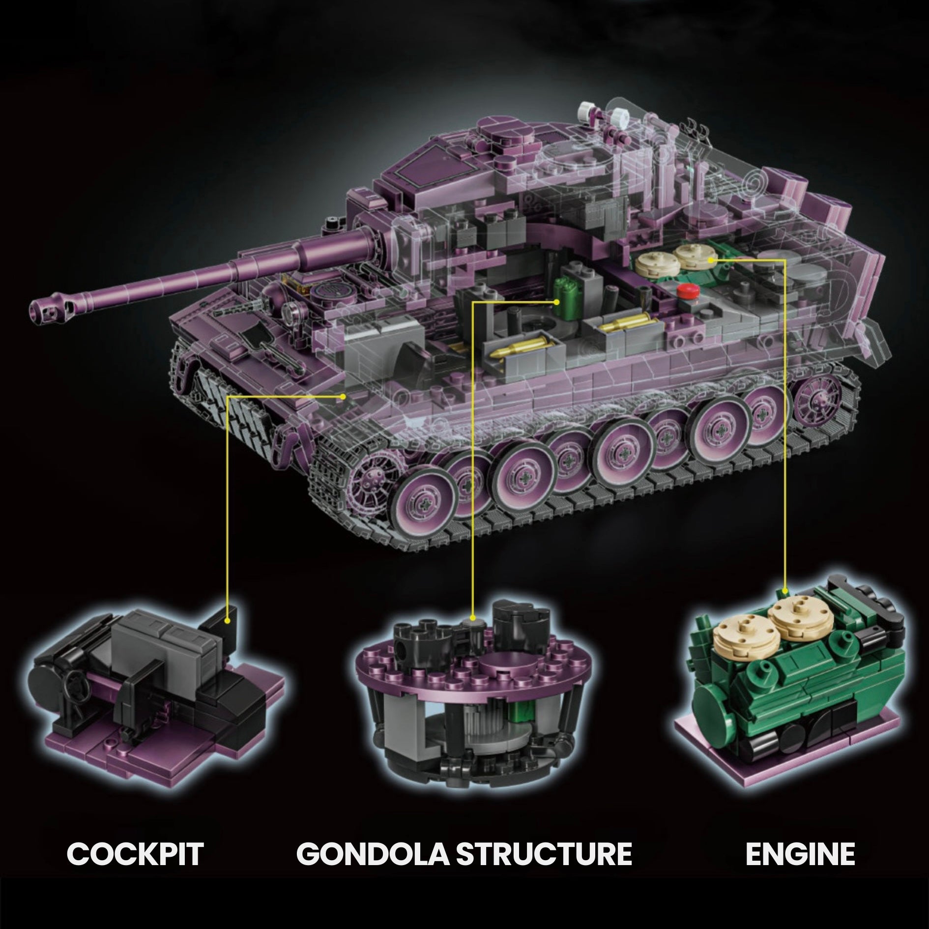 Purple Edition German Heavy Tank | 1678pcs