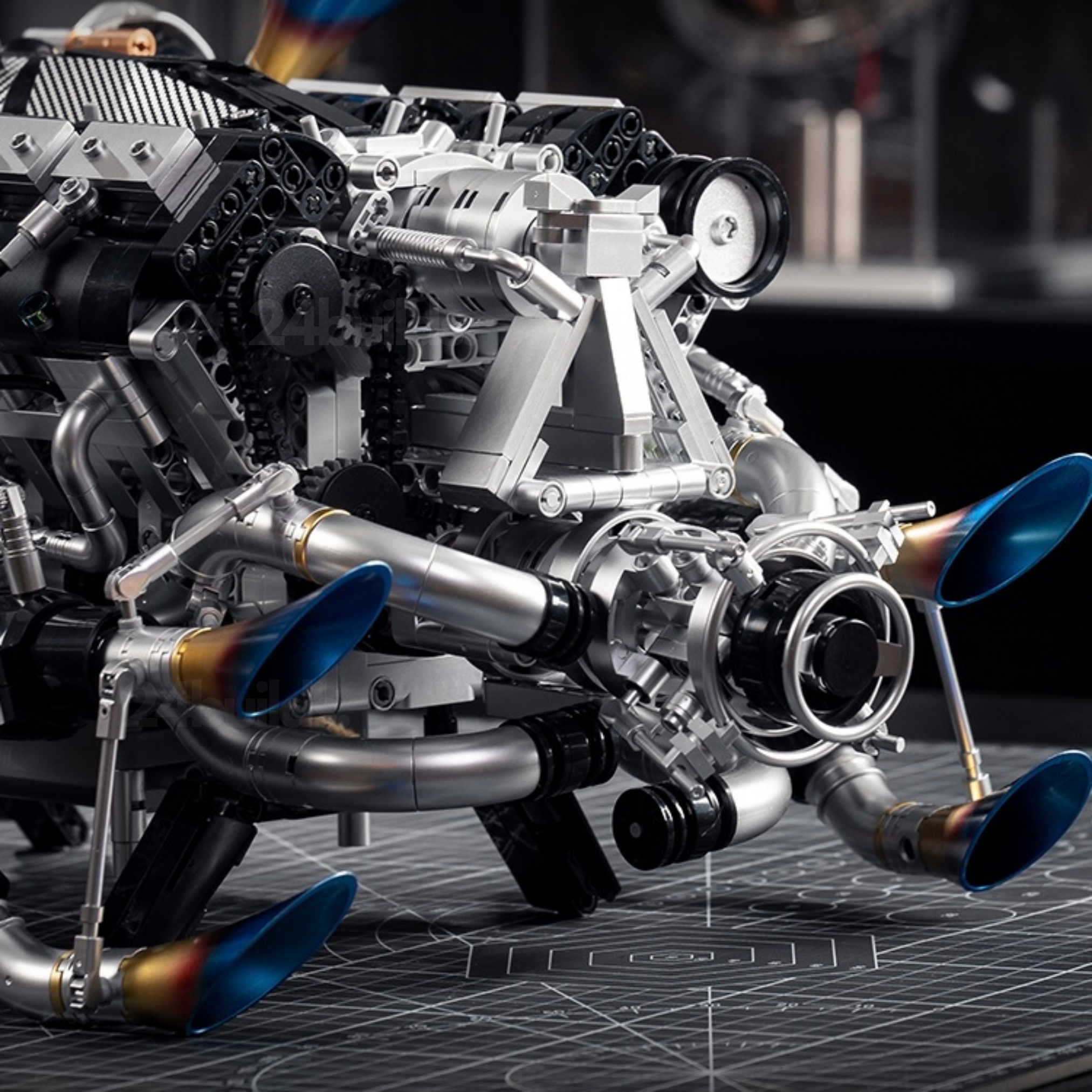 Burnt Blue V8 Performance Engine | 2774pcs