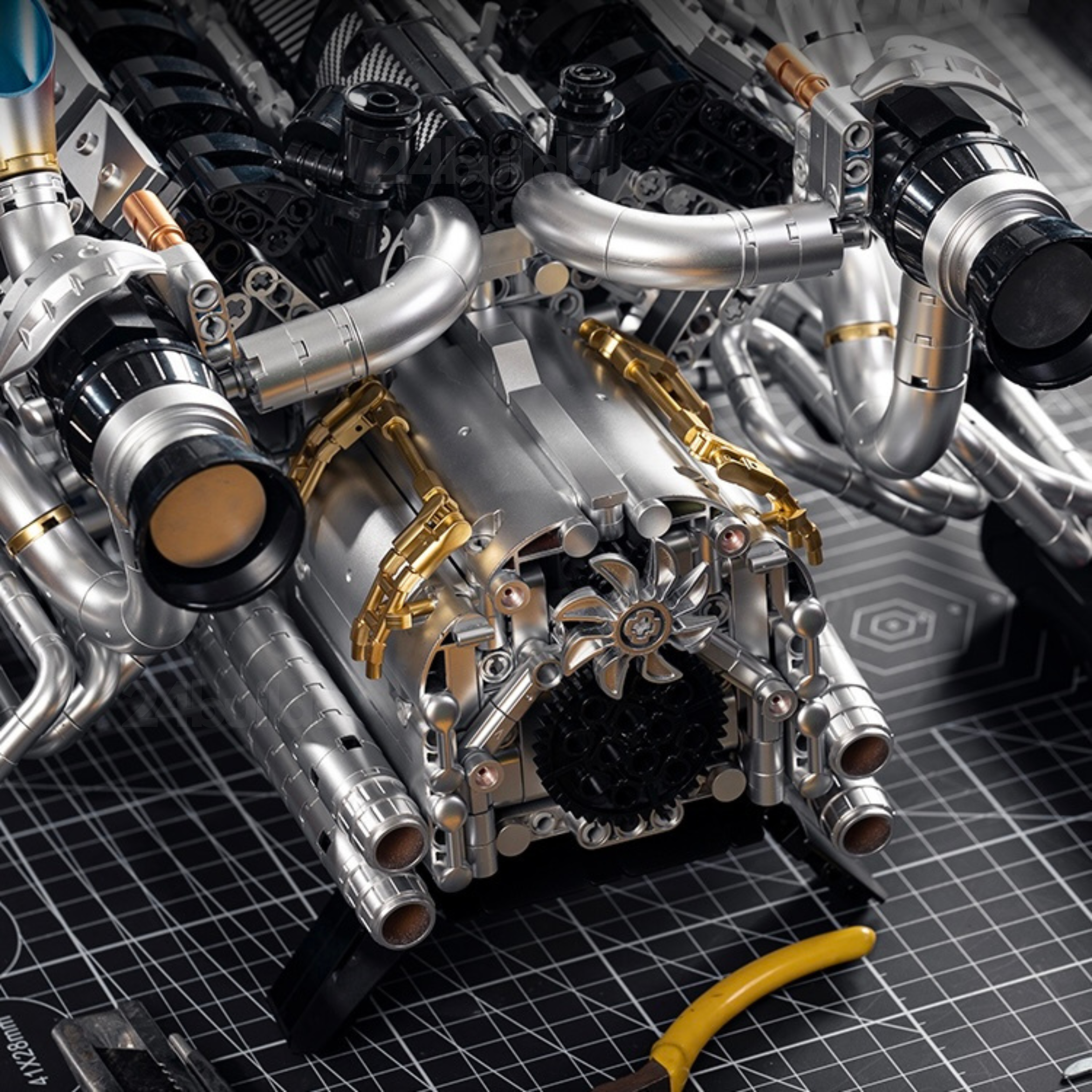 Burnt Blue V8 Performance Engine | 2774pcs