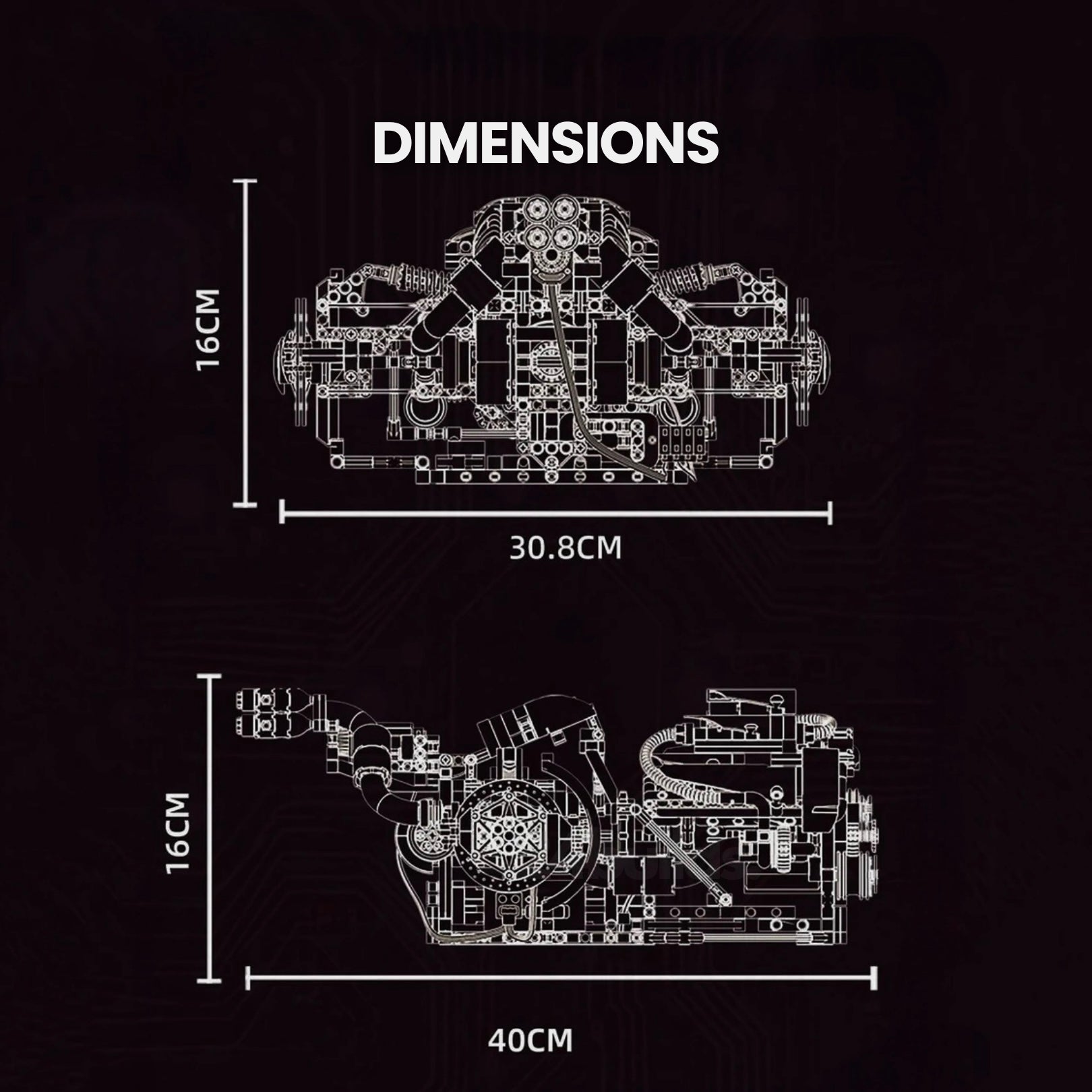 V8 Rear Supercar Powertrain | 1394pcs