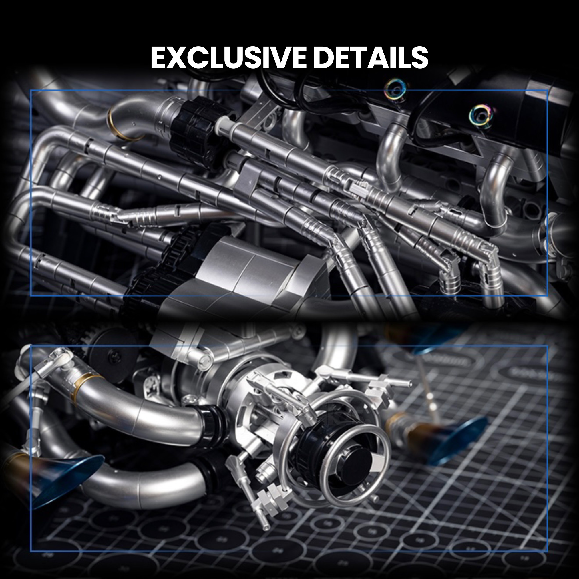 Burnt Blue V8 Performance Engine | 2774pcs