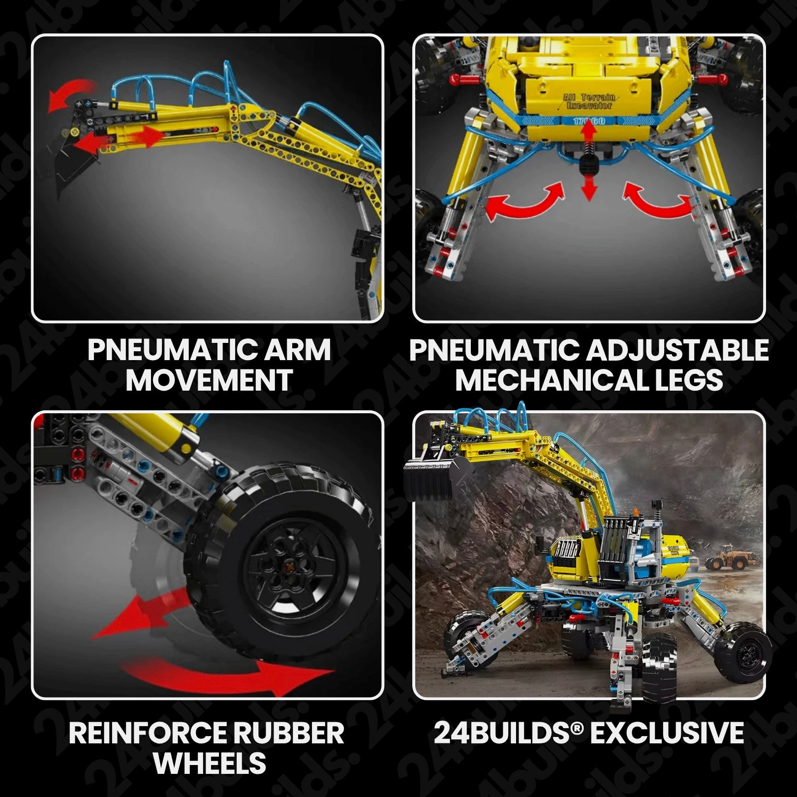 Pneumatic All-Terrain Excavator | 1392pcs