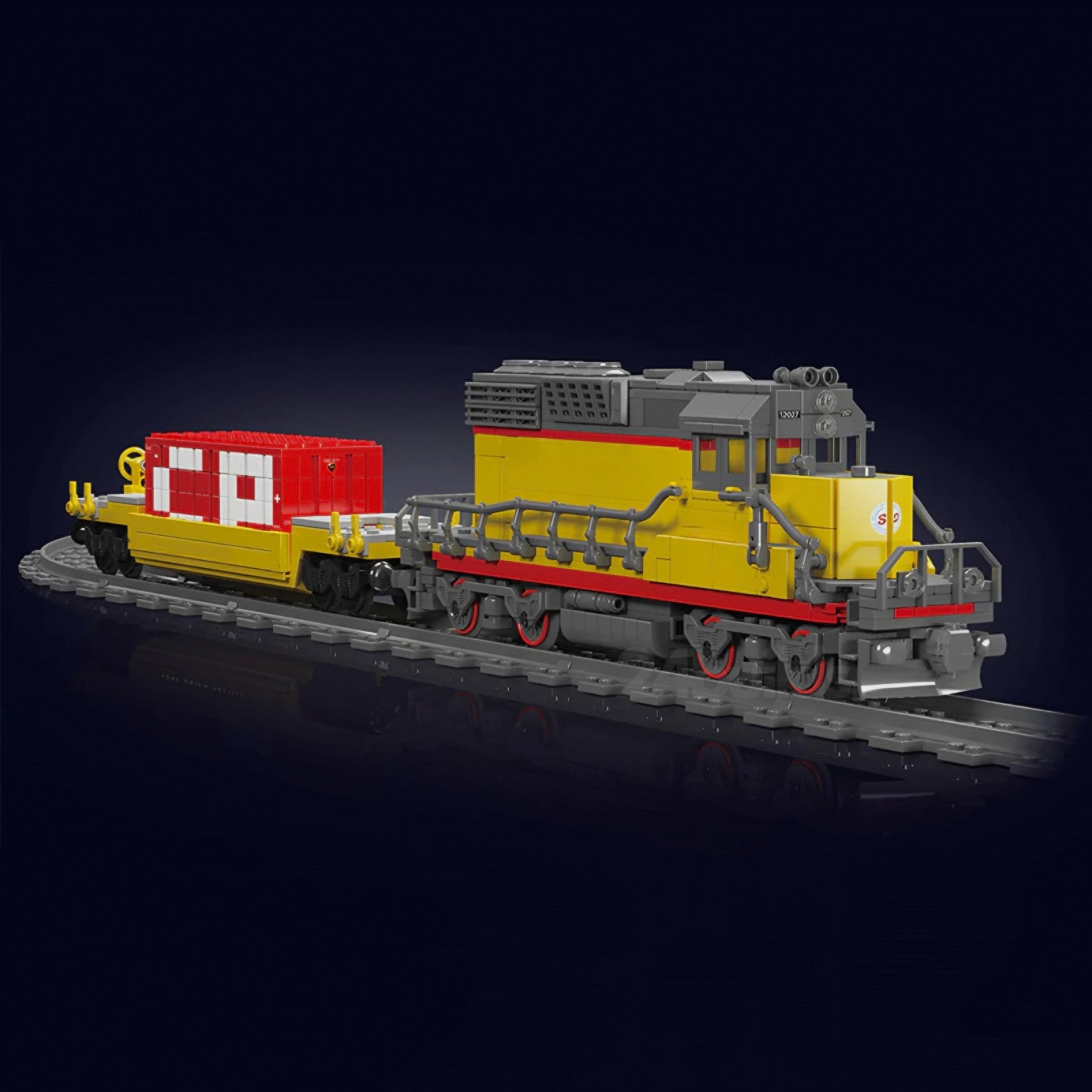 EMD SD40 Freight Train With Crane | 1170pcs