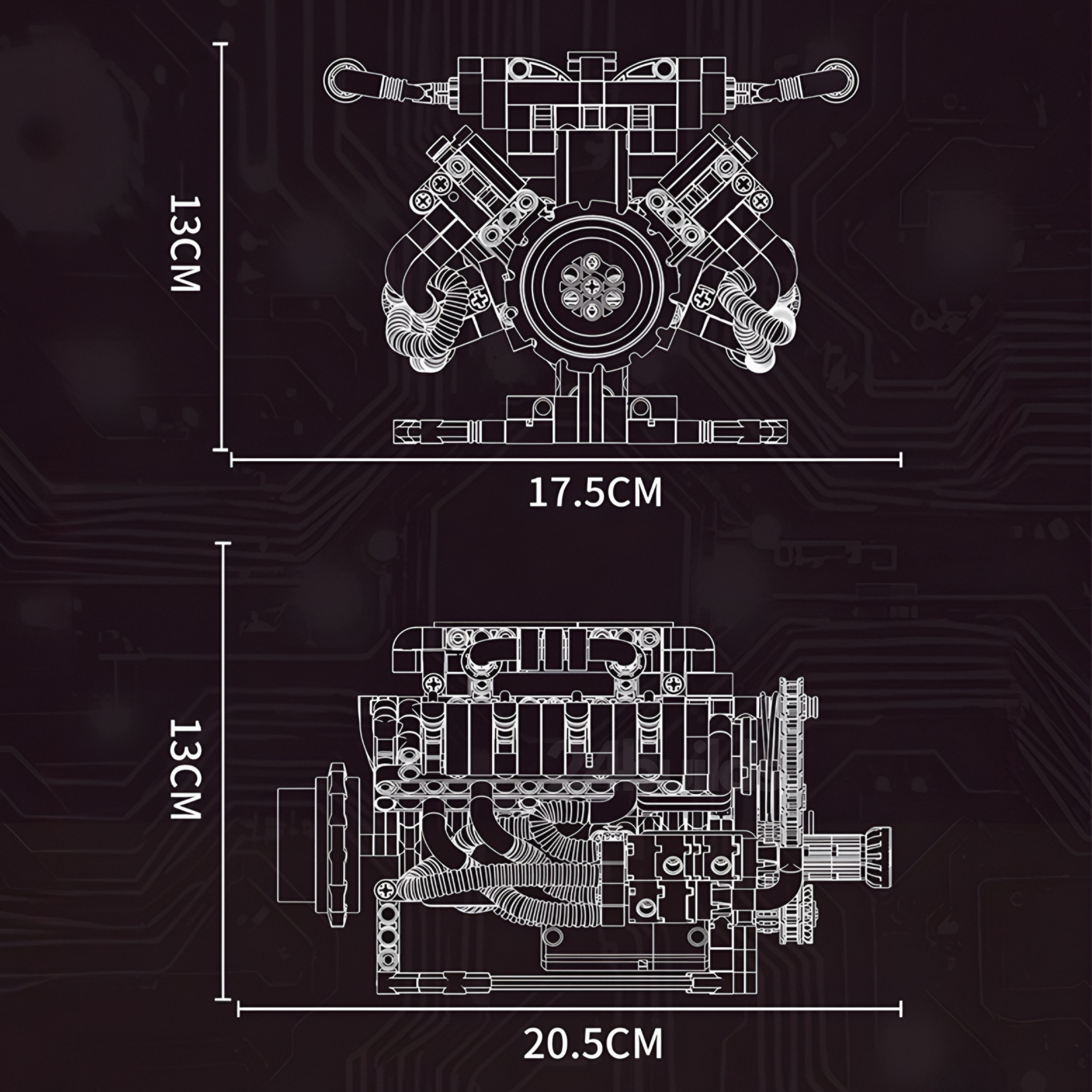Motorised V8 Engine | 716pcs