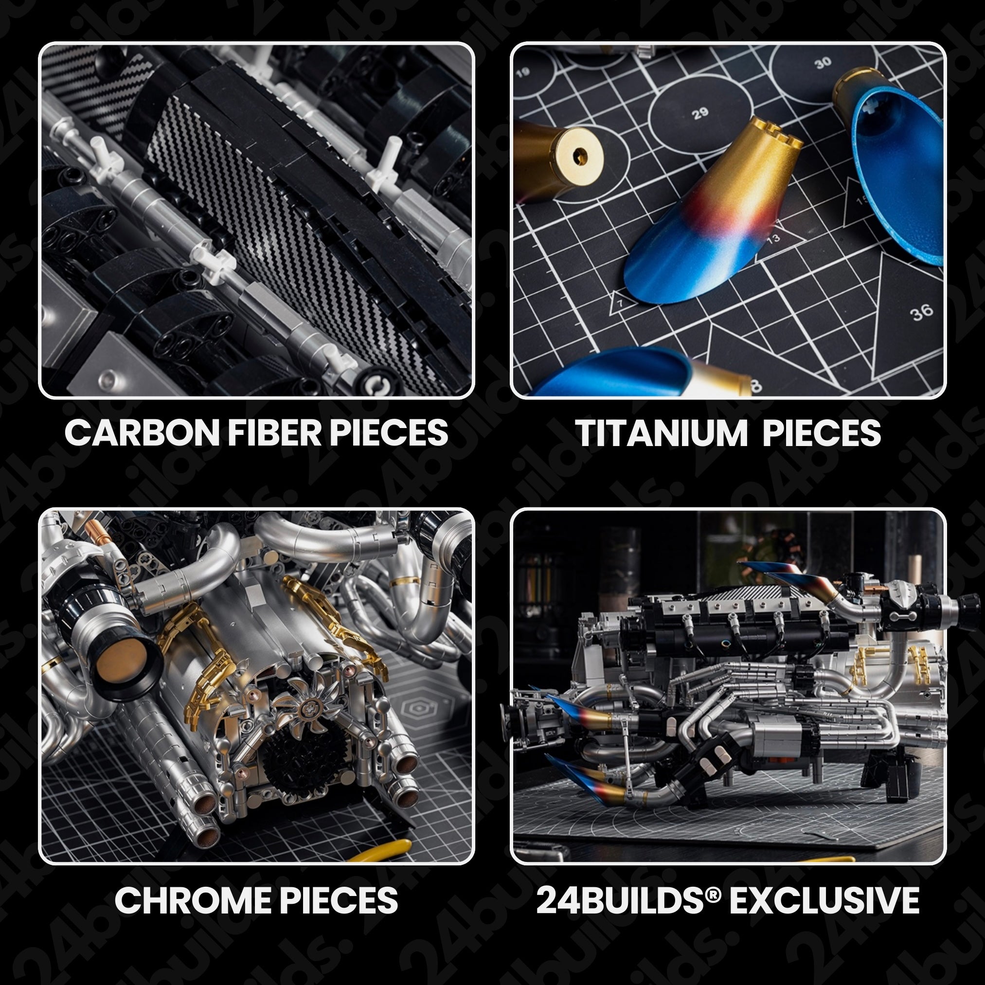 Burnt Blue V8 Performance Engine | 2774pcs