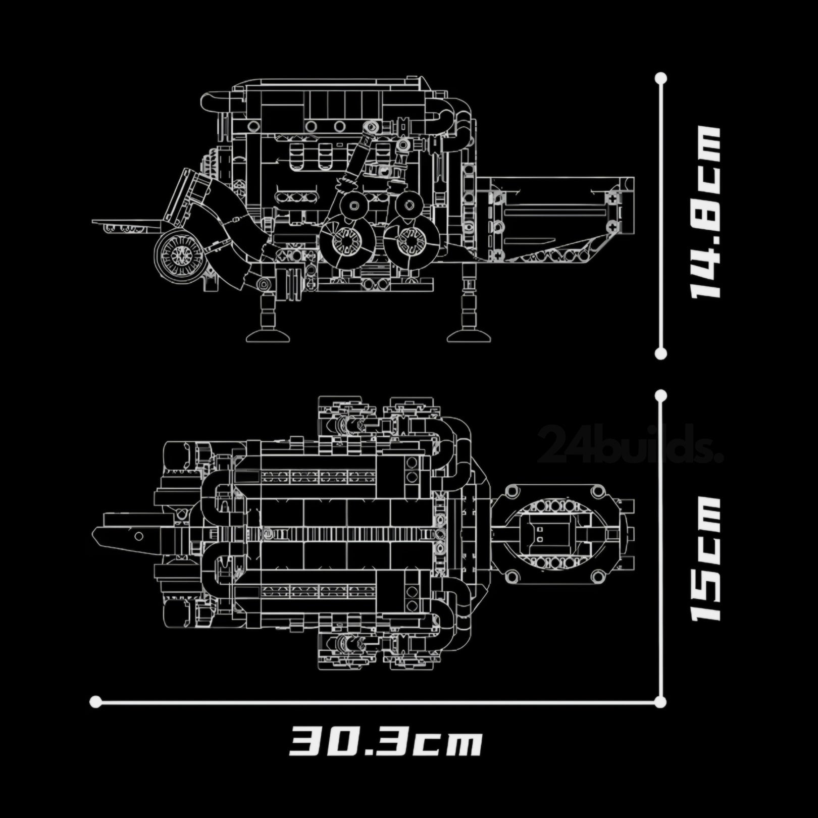 Motorised Red Edition W16 Engine | 958pcs