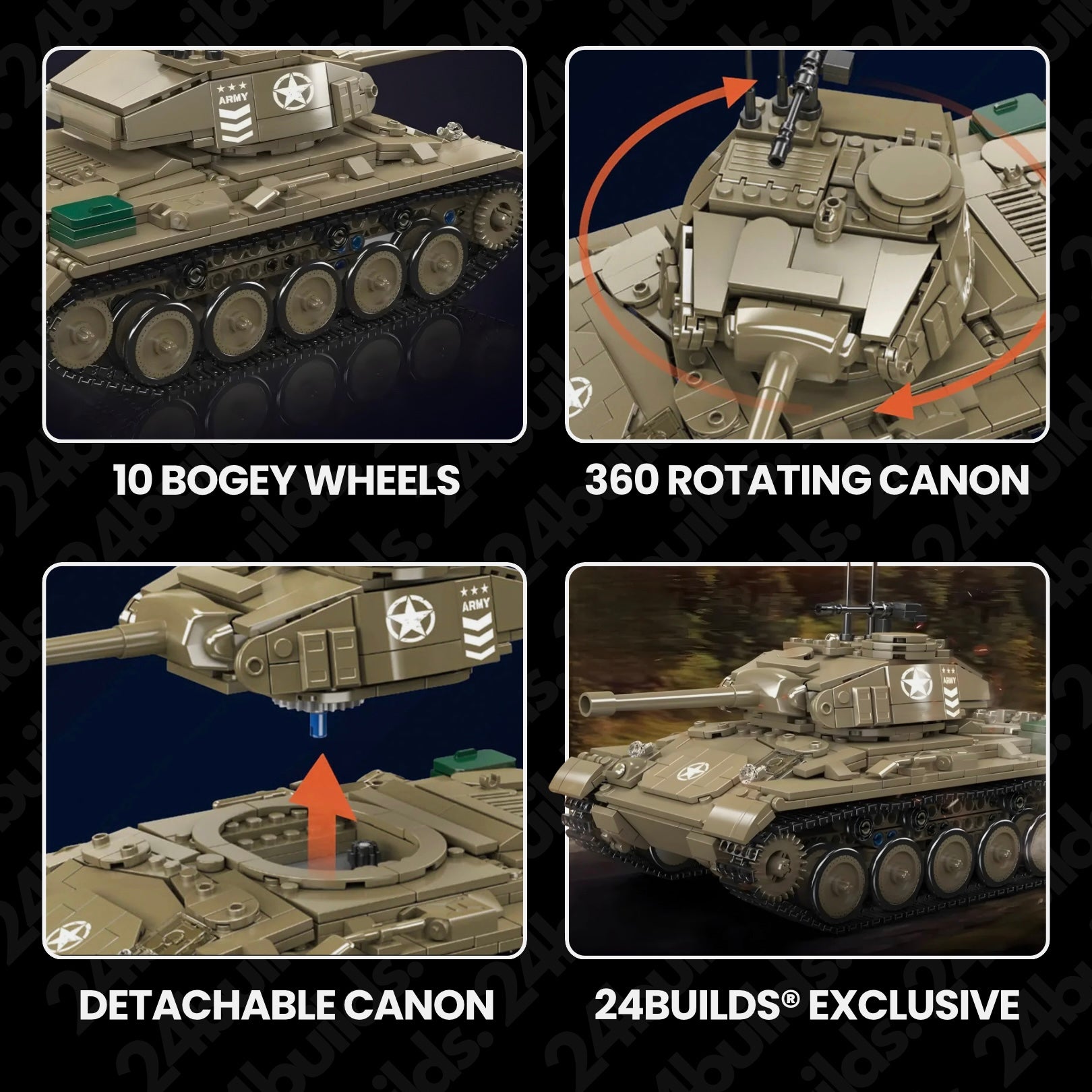 Remote Controlled M24 Chaffee Tank | 932pcs