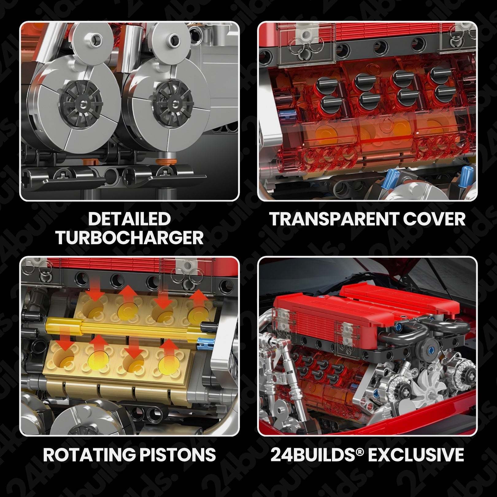 Motorised Red Edition W16 Engine | 958pcs