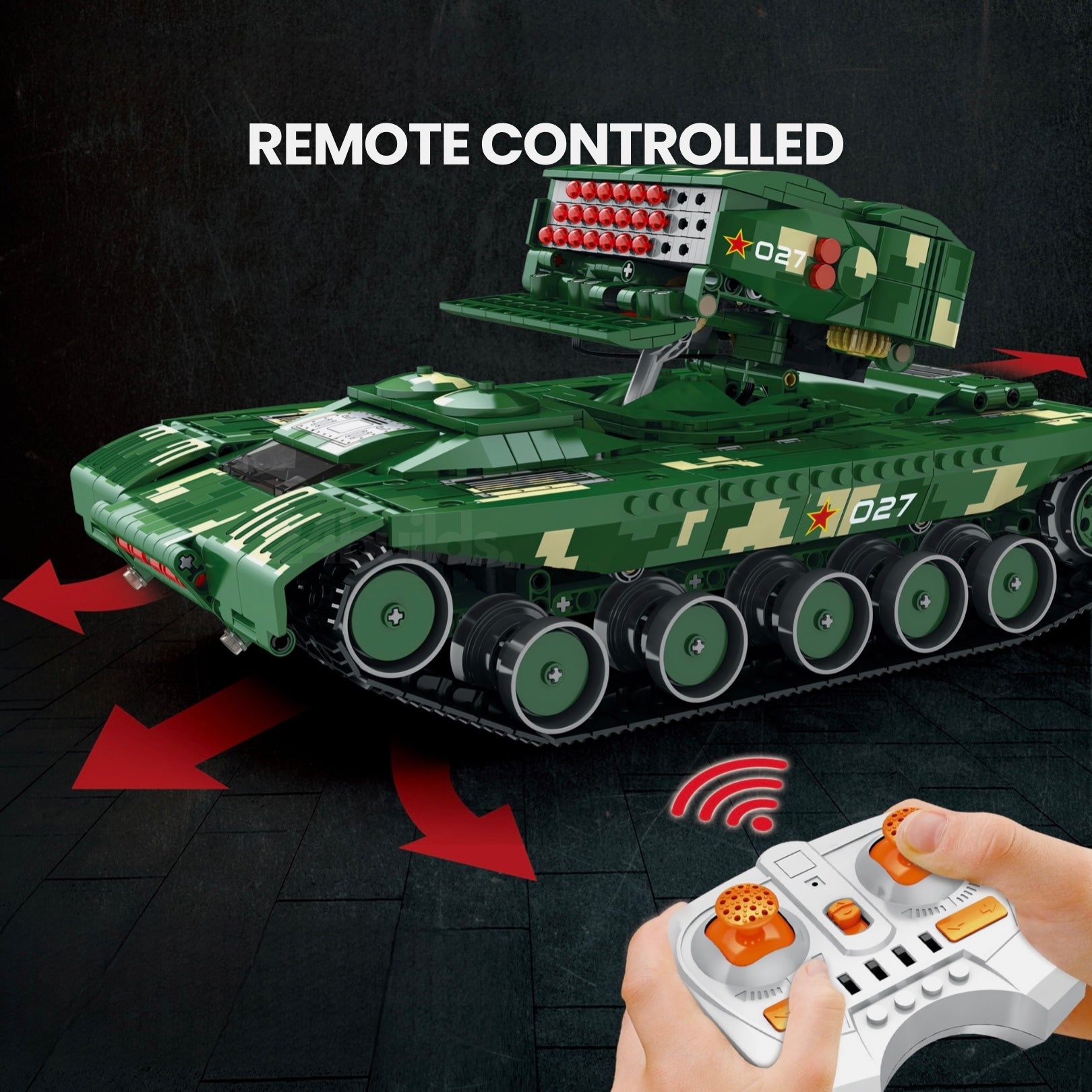 Remote Controlled Missile Tank | 1488pcs