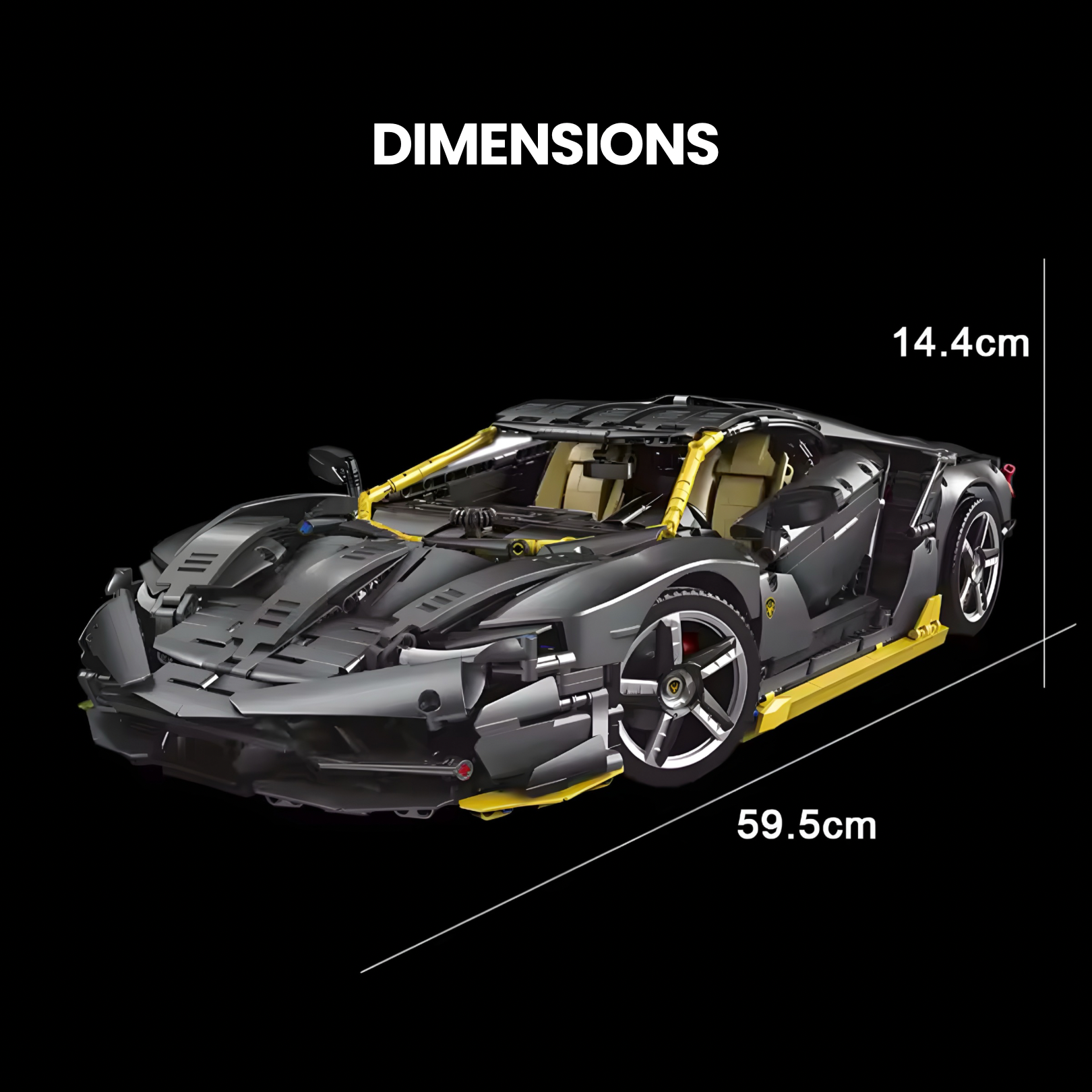 Black Edition Italian V12 Supercar | 3844pcs