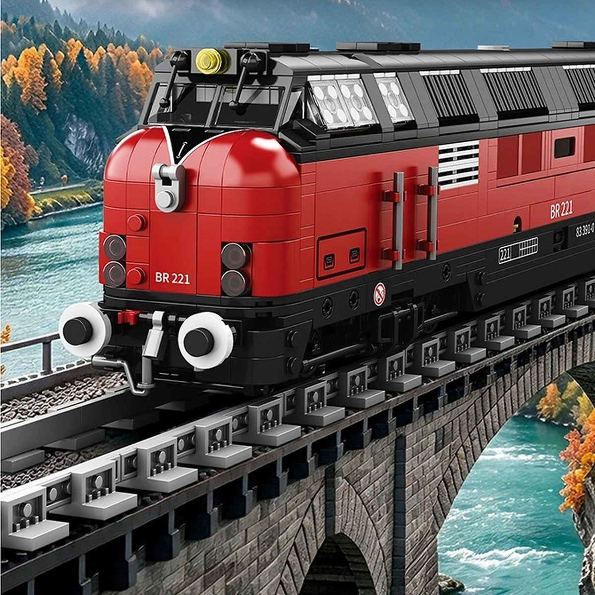 German Class 221 Diesel Locomotive brick model