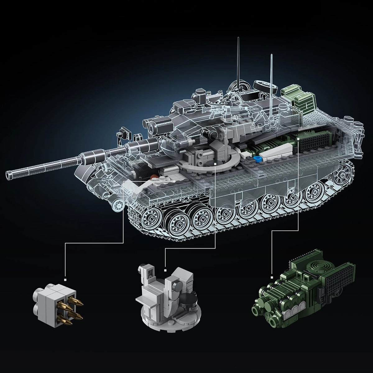 Leopard 1 Main Battle Tank brick model