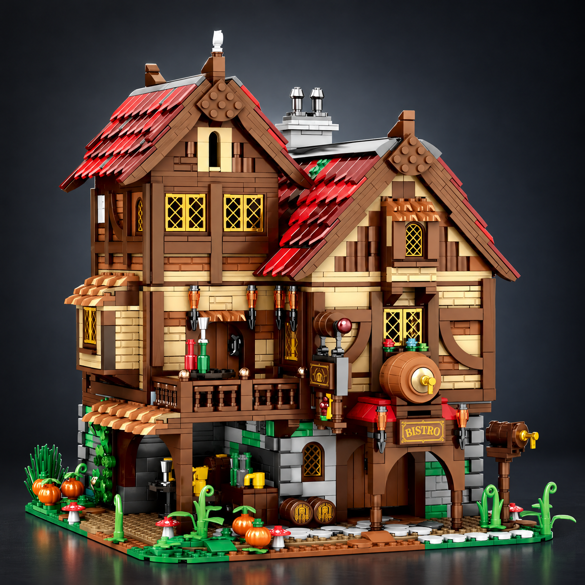 Shops & Restaurants collection, 24builds® brick models