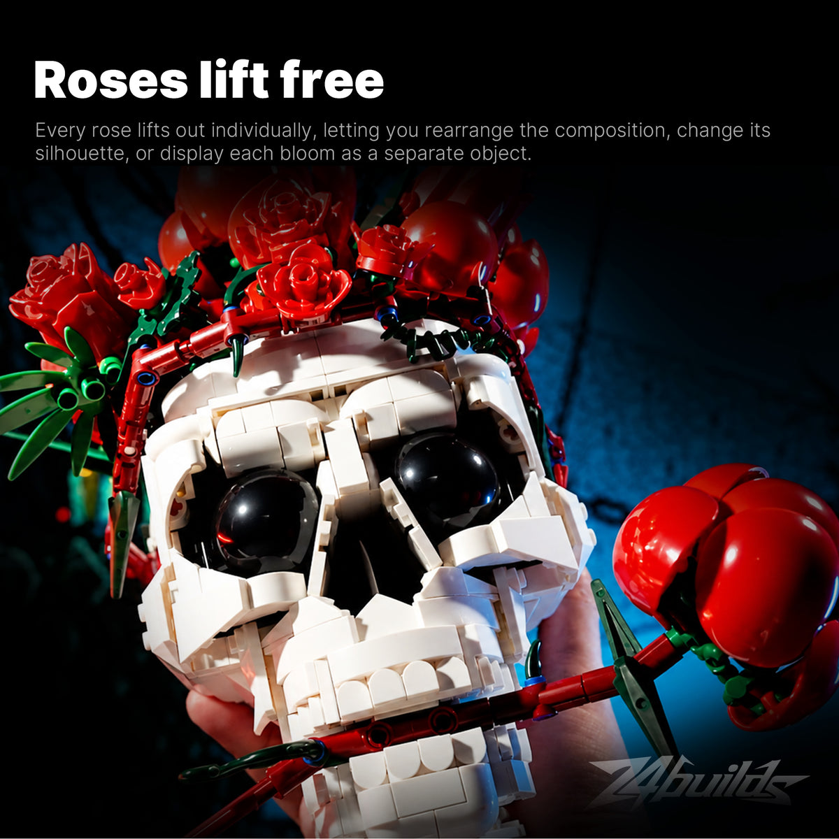 Rose Skull Sculpture