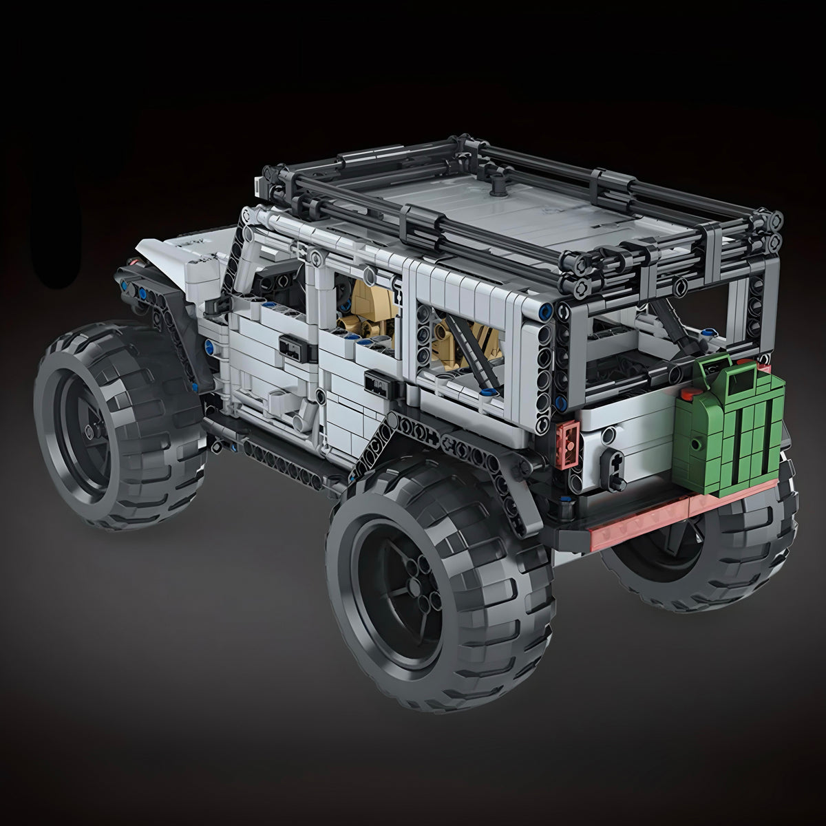 Oversized tyres lift it high off the ground