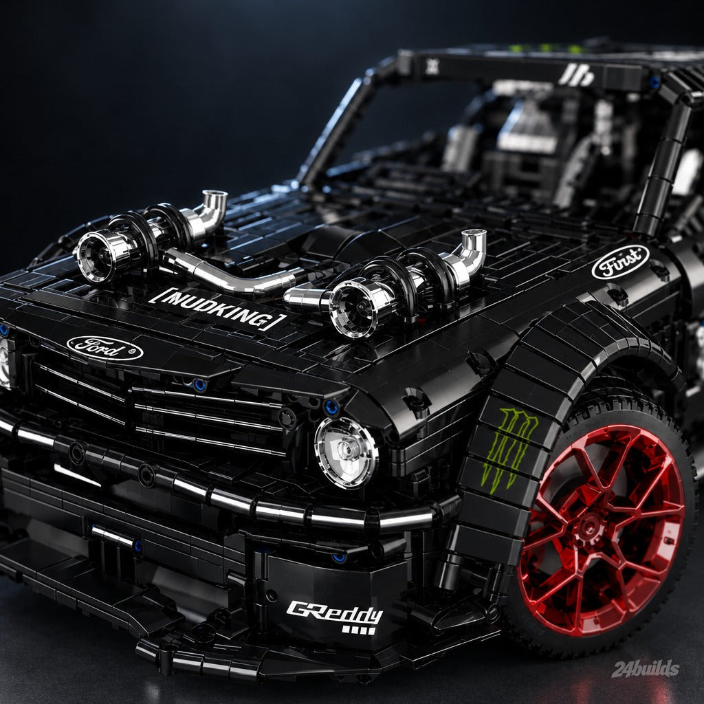 1,400HP American AWD Custom Racer brick model, twin turbos through the bonnet