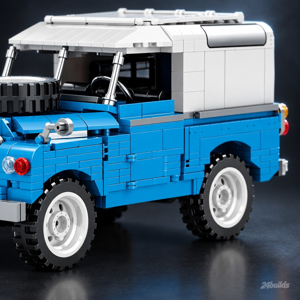 British Classic Off-Roader brick model, white wheels and chunky tyres