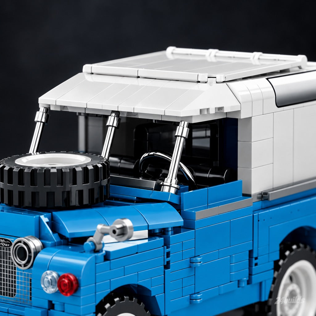 British Classic Off-Roader brick model, white hardtop roof close-up