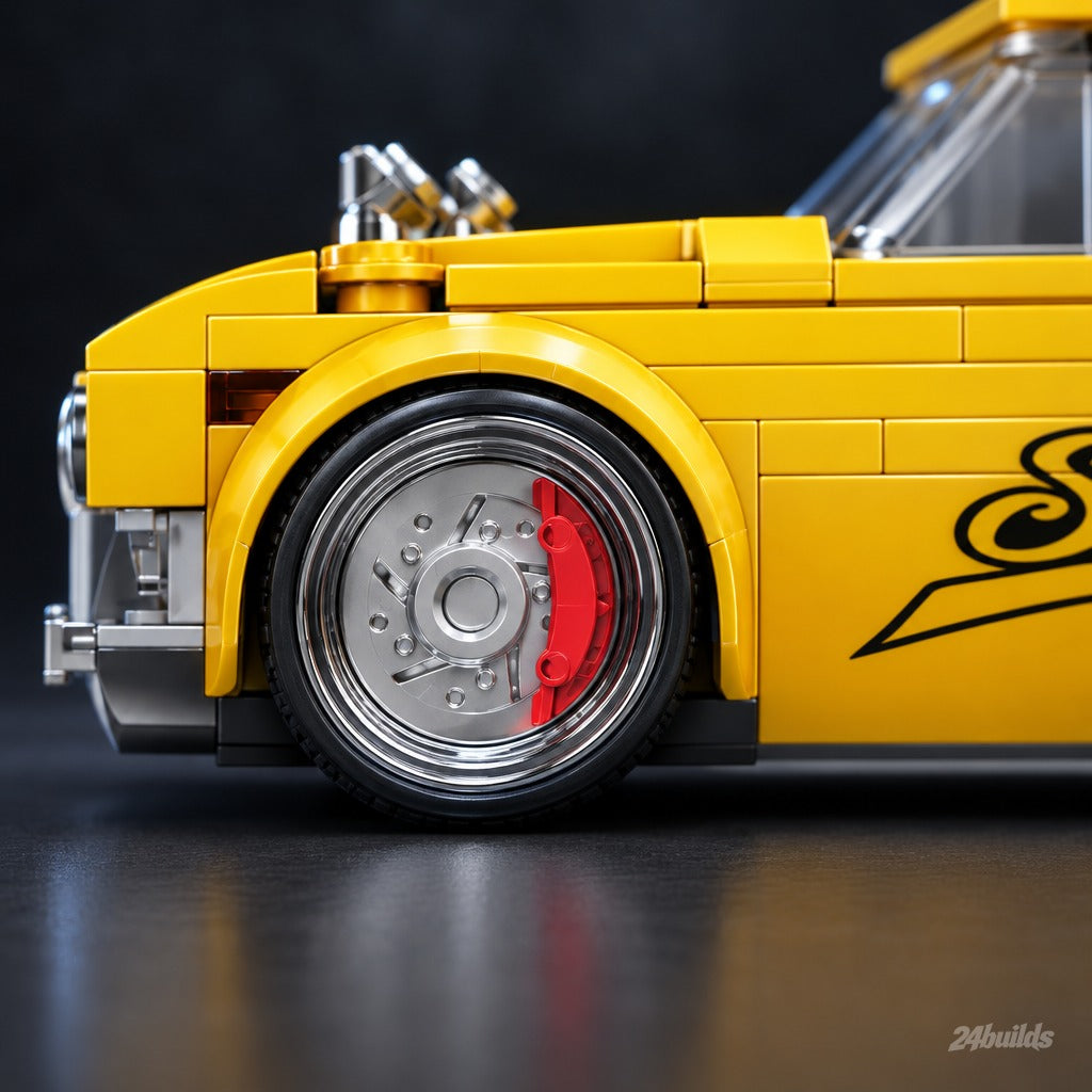 Classic JDM Pickup brick model, chrome wheel and red caliper