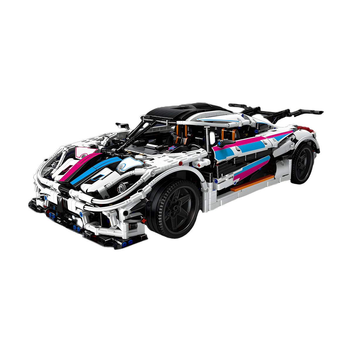 Rotating pistons behind vertical doors