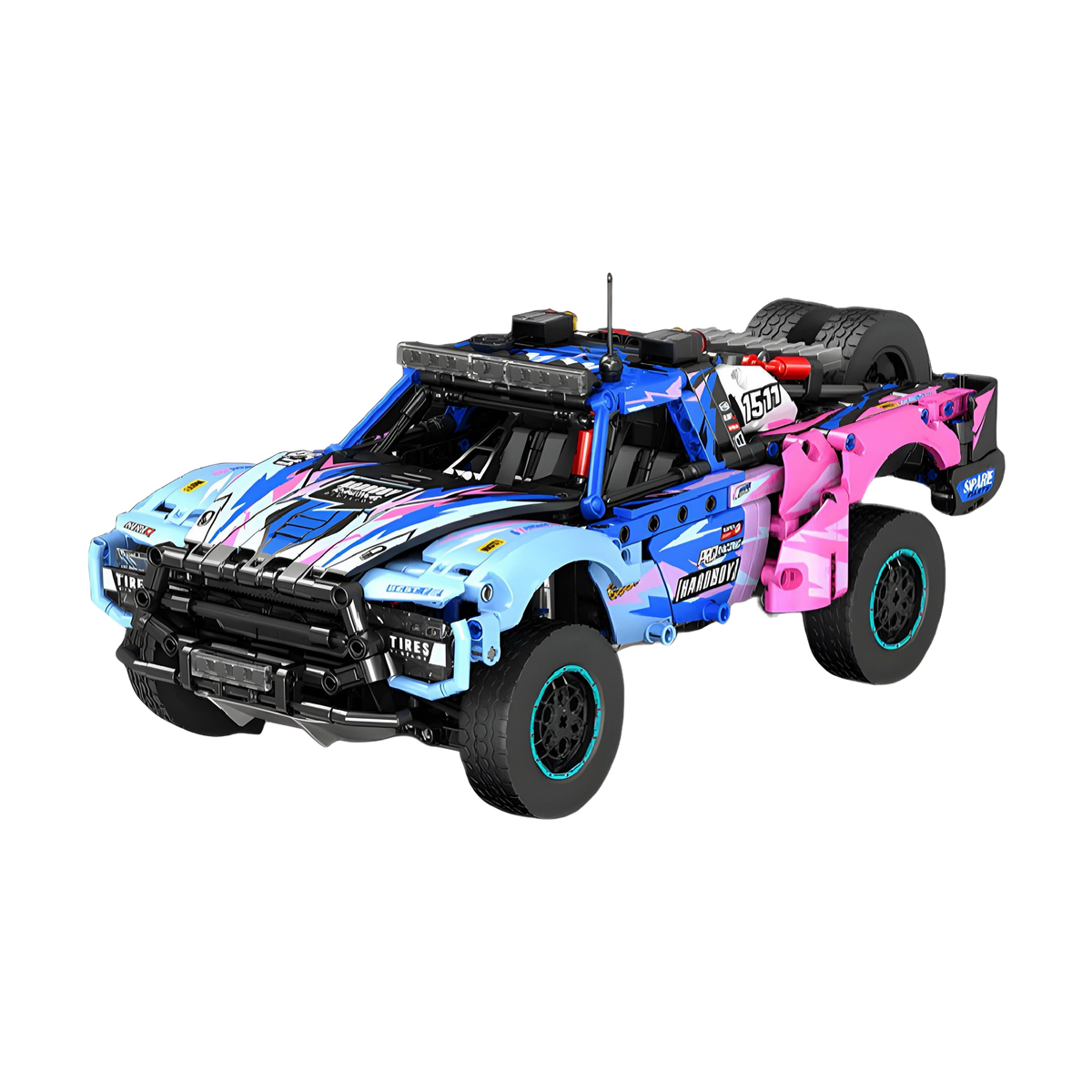 Suspension à grand débattement et deux roues de secours
