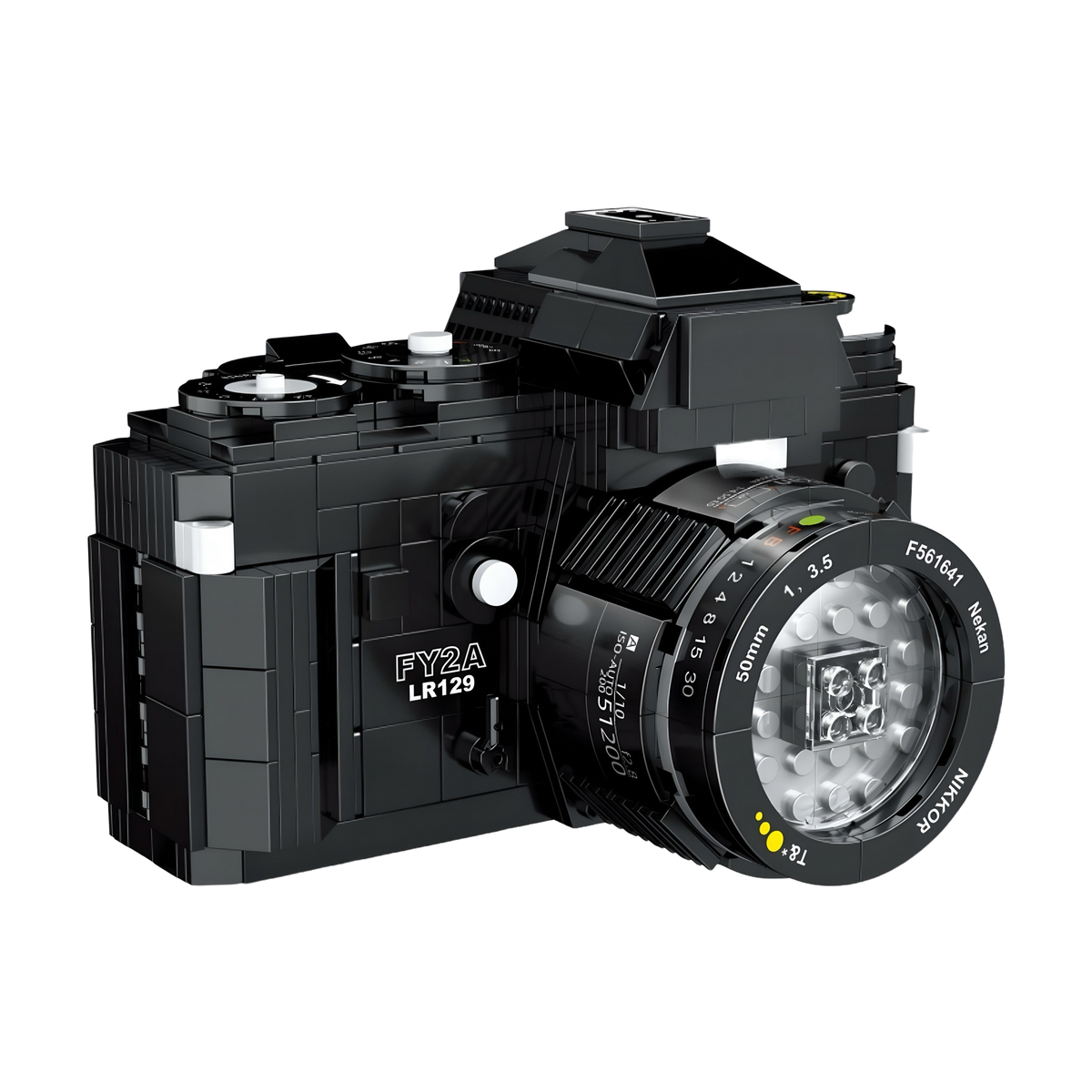 A life-size camera with a lens that rotates