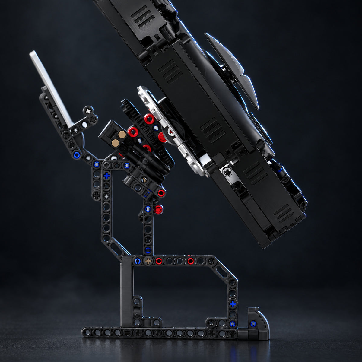 Digital Dash Racing Steering Wheel brick model, side view on its angled stand