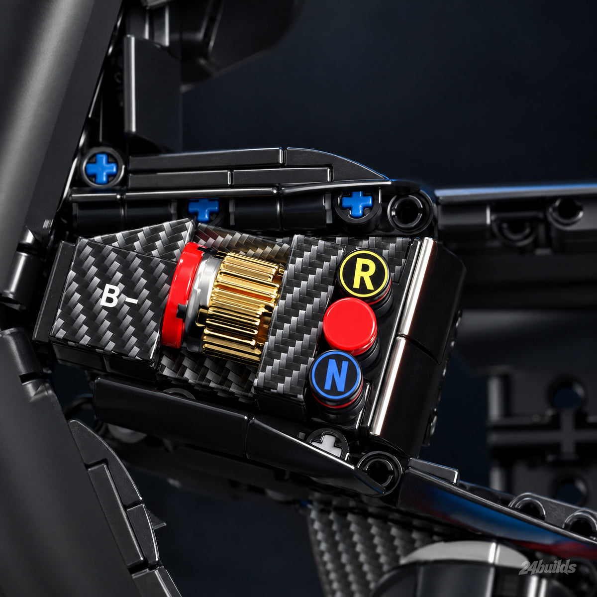 Elite Concept Steering Wheel: gold thumb wheel and printed buttons