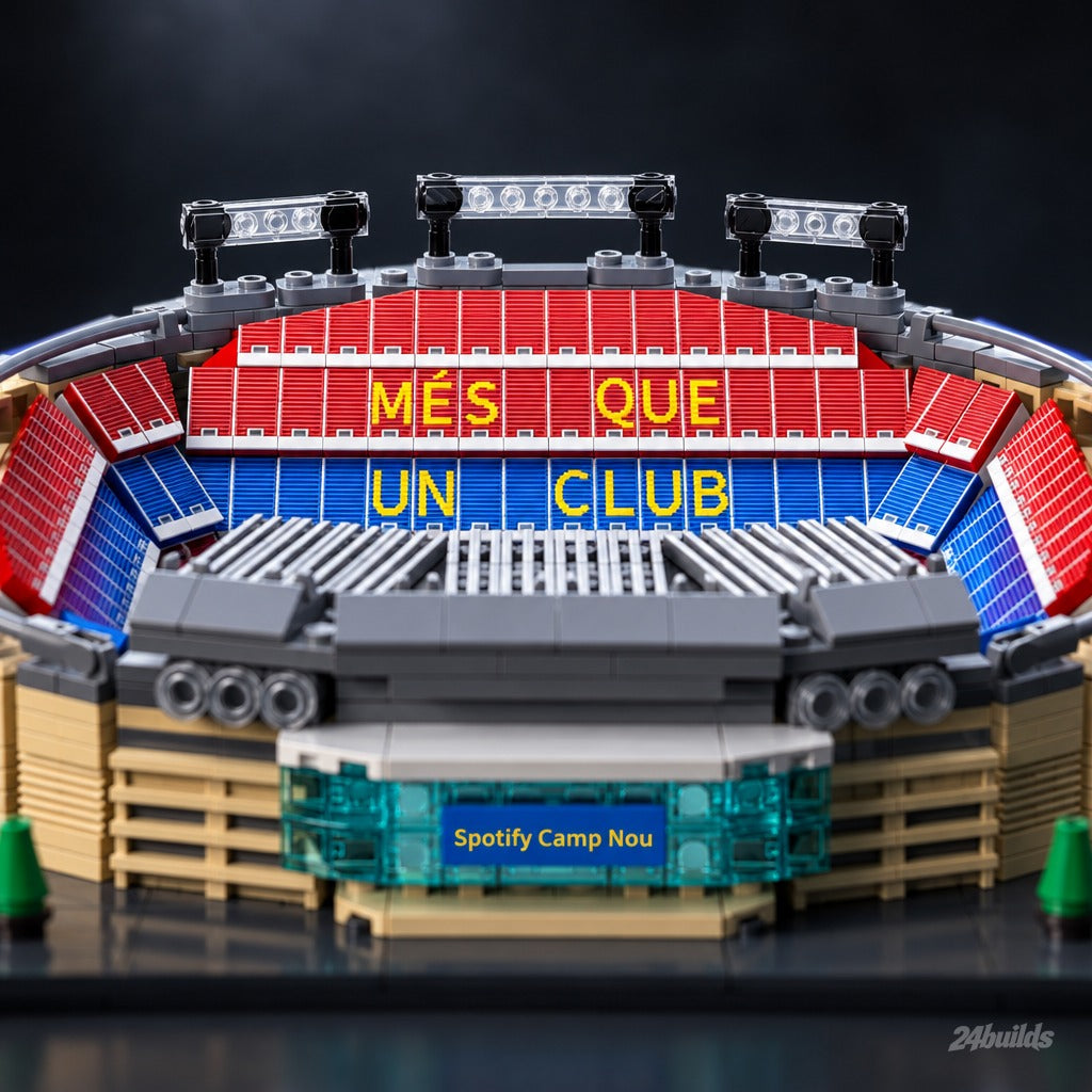 FC Barcelona Spotify Camp Nou brick model, Mes que un club seat lettering