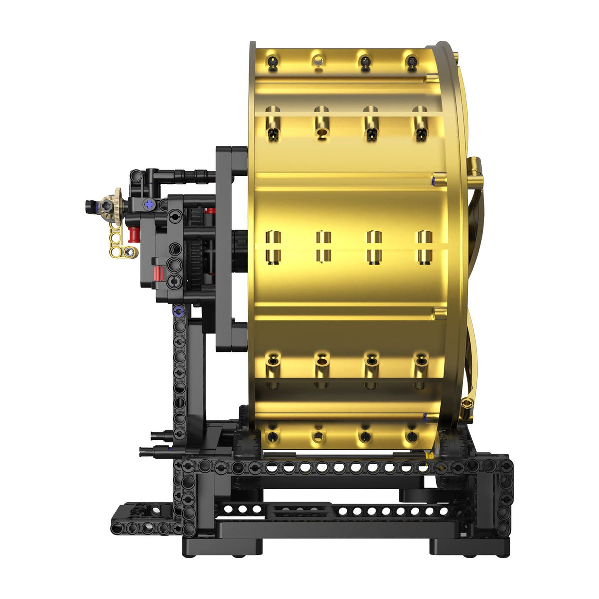 Gold Star-Spoke Wheel Hub brick model, side view