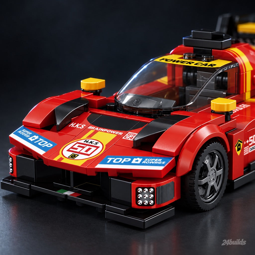 Italian Endurance Champion brick model, red nose and racing stickers