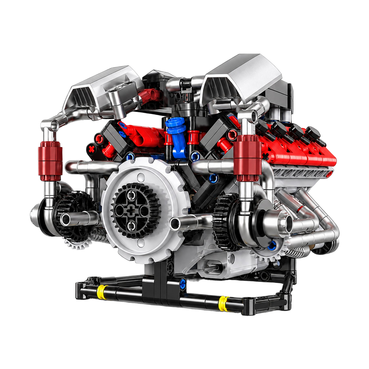 Twin turbos on a race-spec chrome V8