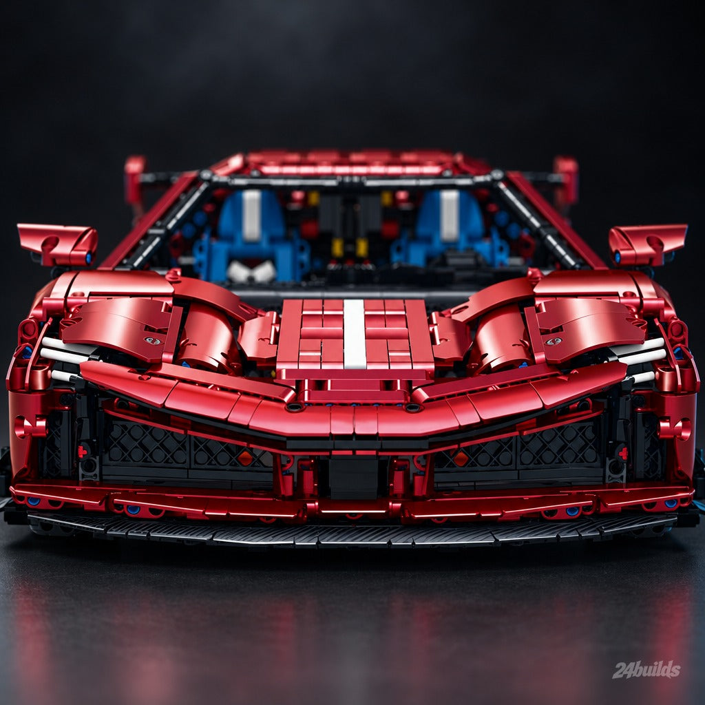 Limited Edition #90 Italian Hybrid Supercar brick model, front grille and white stripe