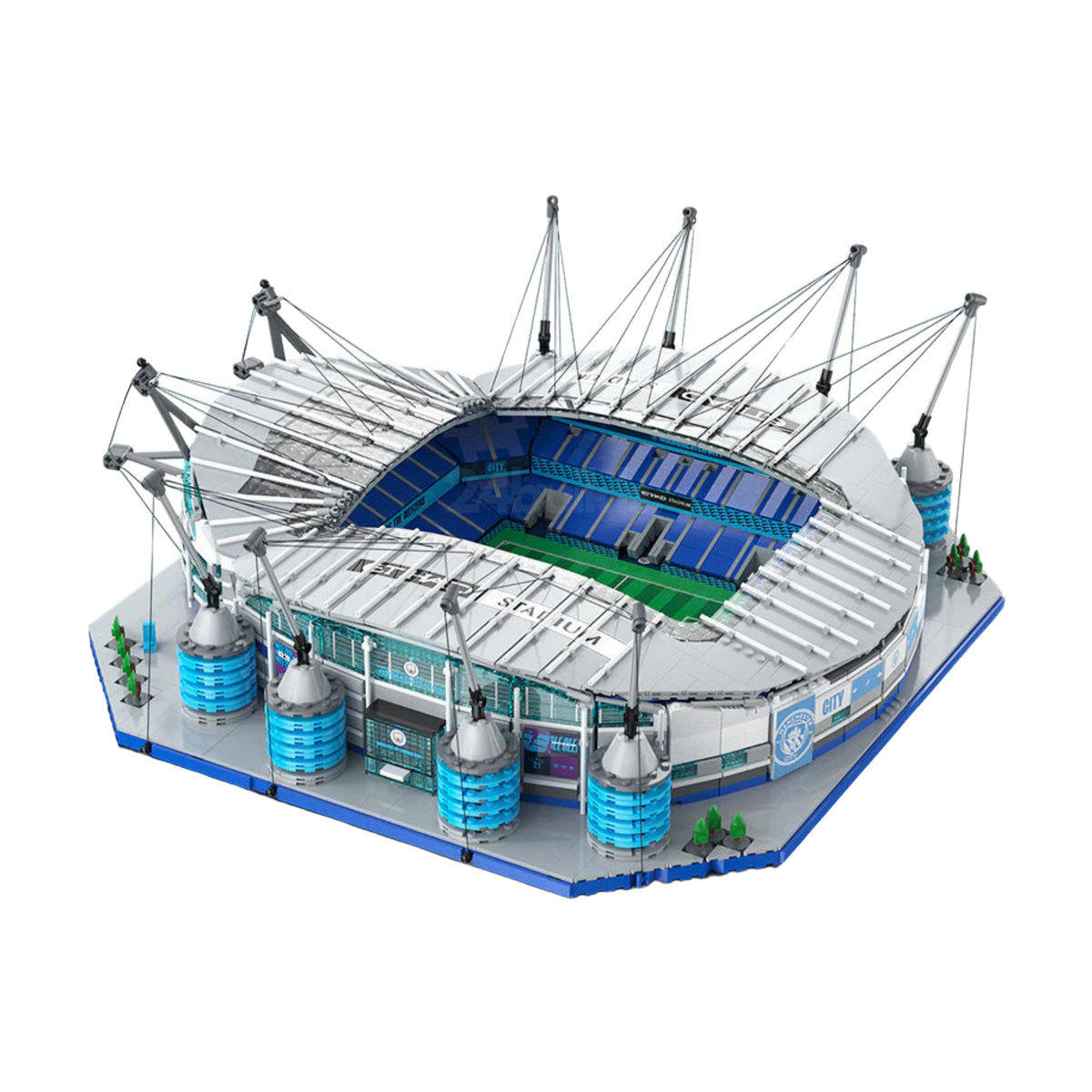 The Etihad Stadium with its pitch lit by LEDs