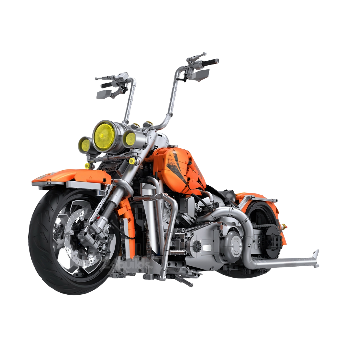 Orange Flame Heavy-Duty Motorbike