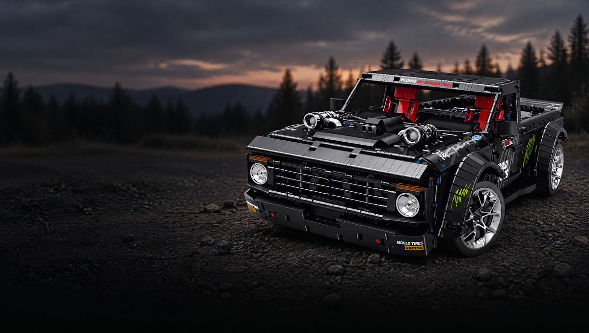 Bonnet-mounted turbos on a 3 kg rally pickup