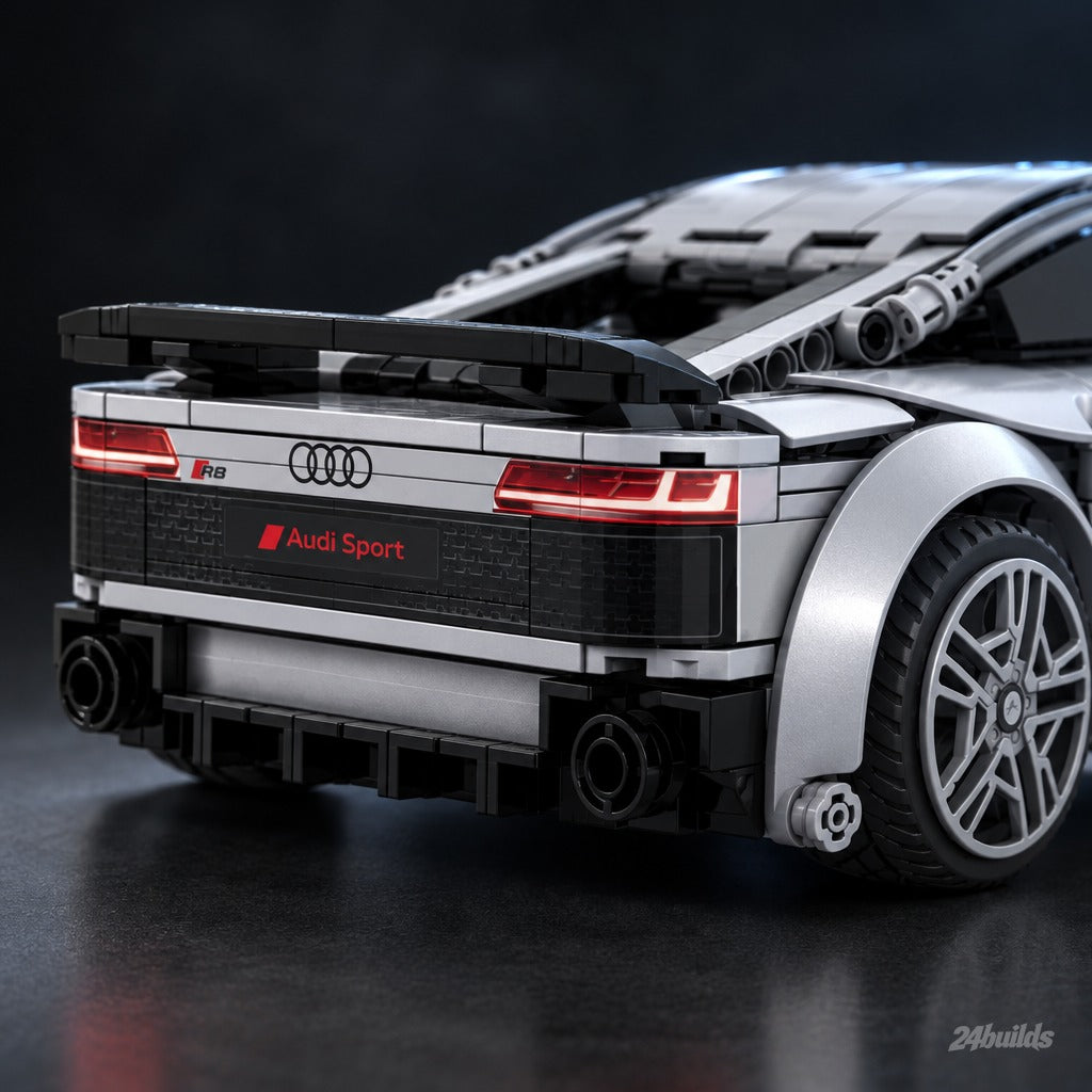 Remote Controlled Audi R8 Coupe brick model, rear wing and light strip