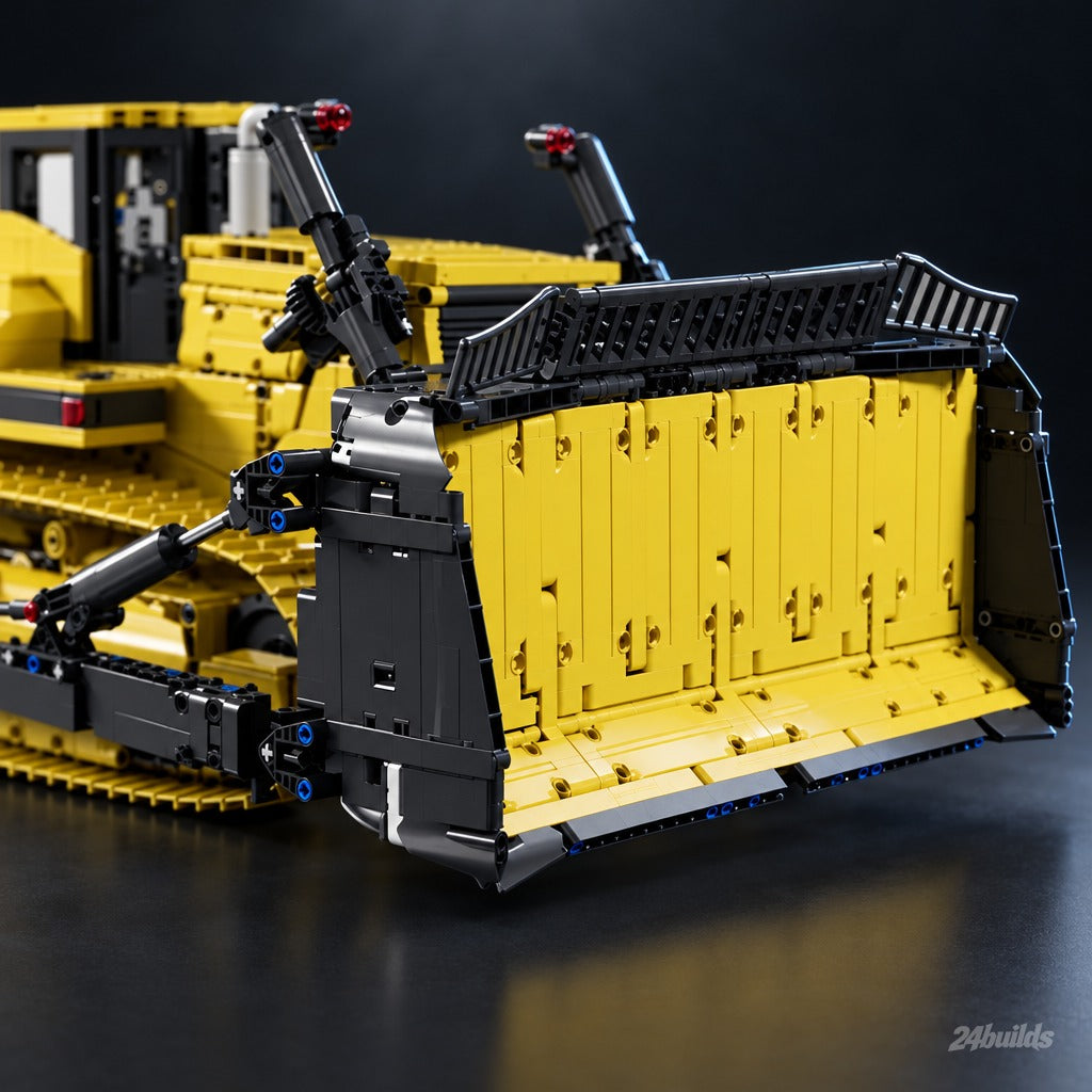 Remote Controlled Excavator brick model, front blade close-up